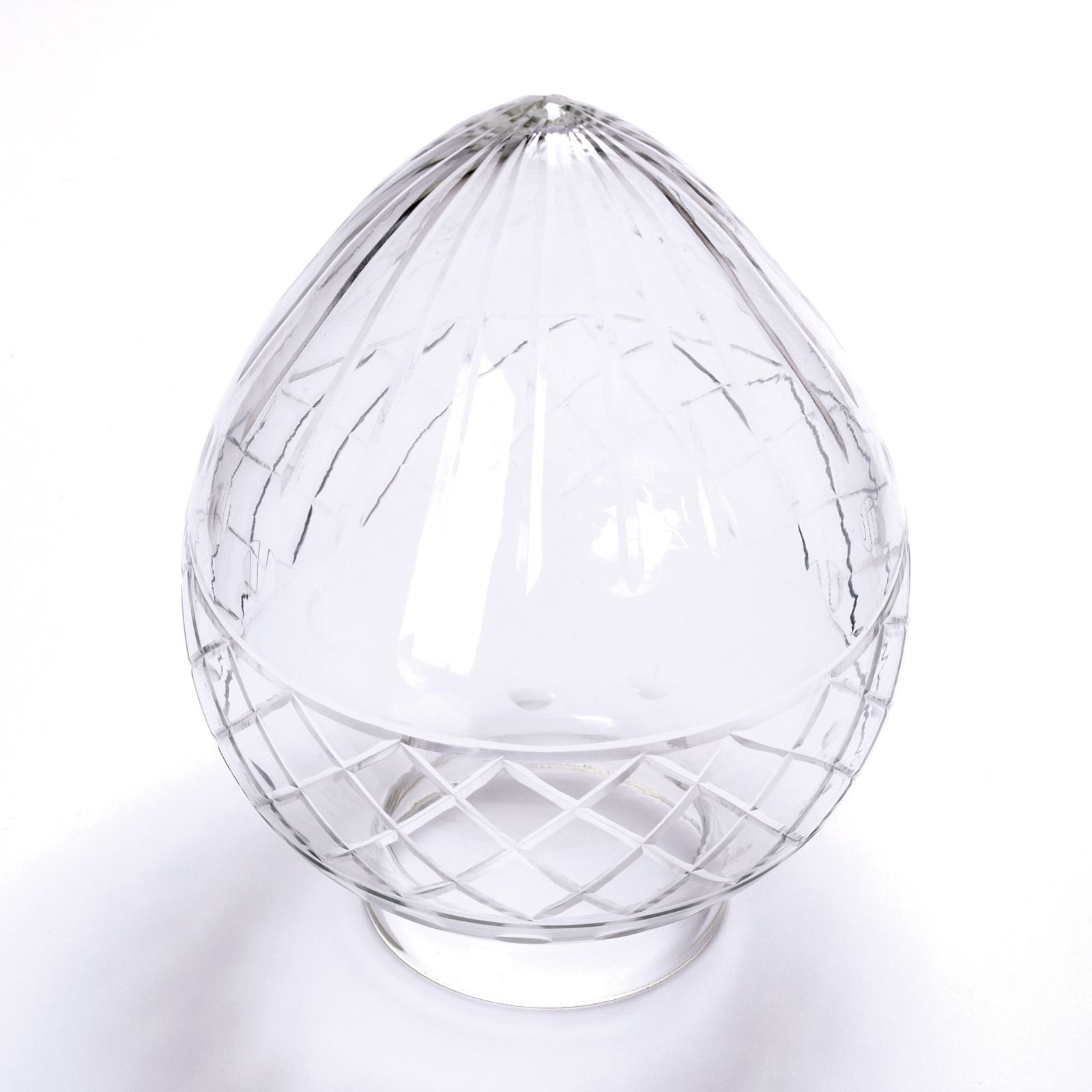 Glass lampshade BUDAPEST 411, Ø 135 mm, transparent polish decor