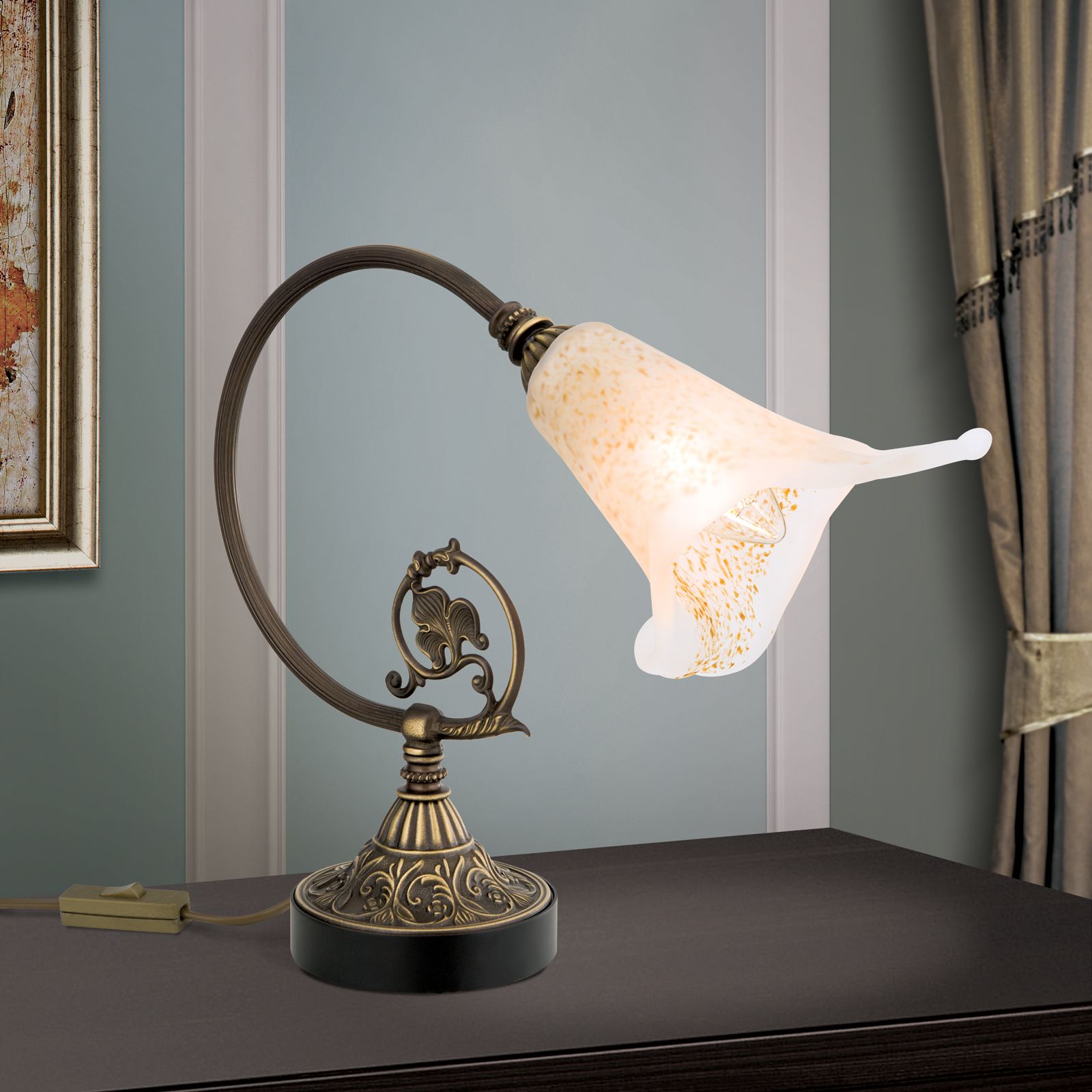 Stolní lampa TOSCA, stará patina