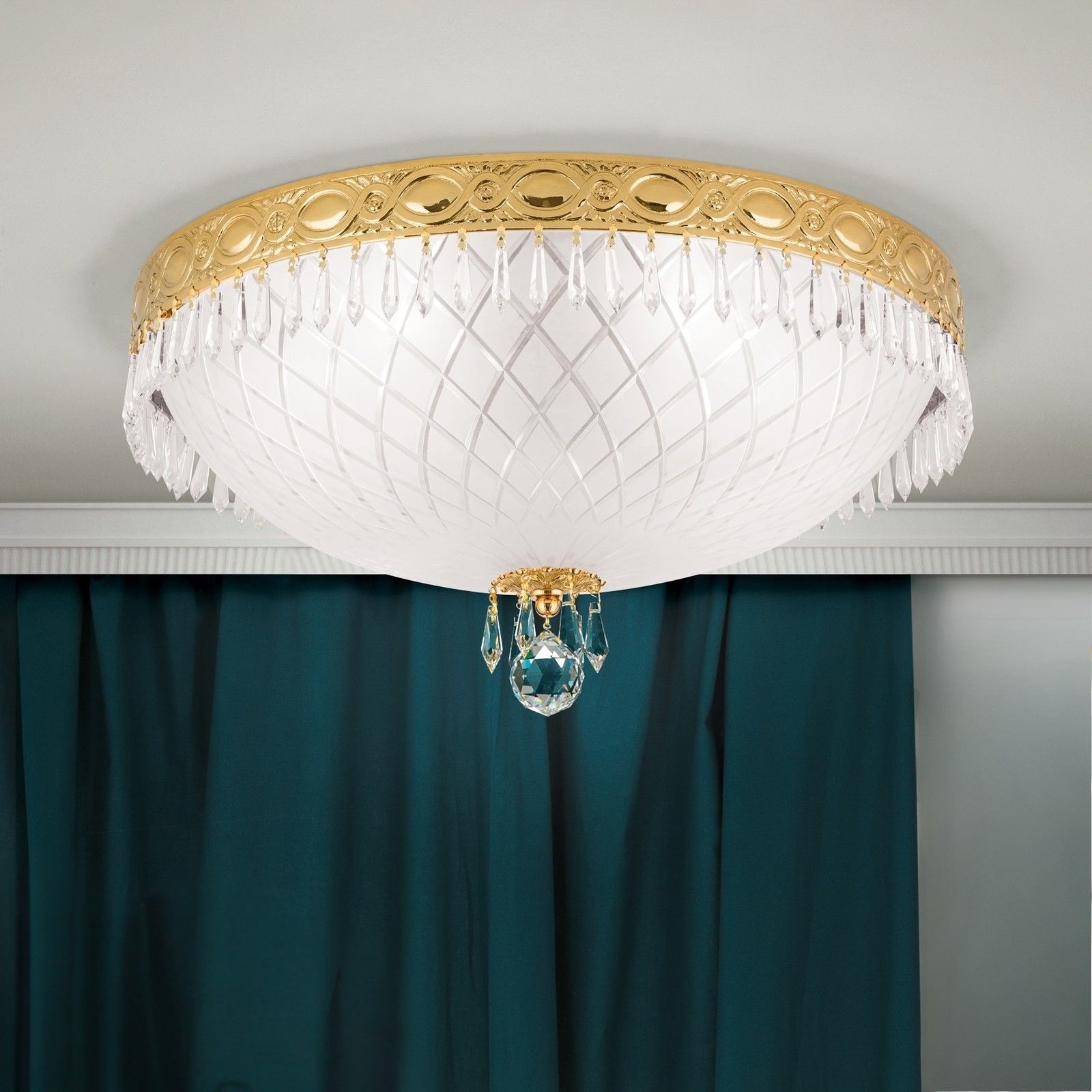 Stropní svítidlo EMPIRE CRYSTAL, zlaté, 45 cm