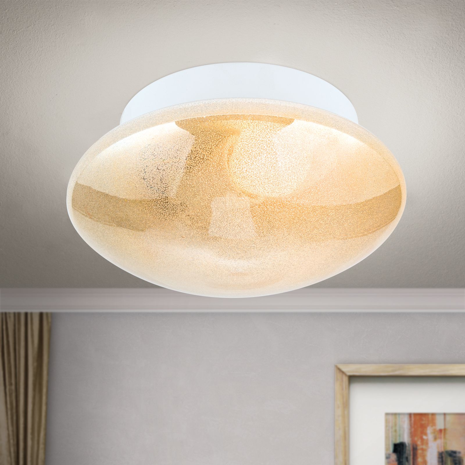 Ceiling light DREAM, ice gold, D19,5 cm