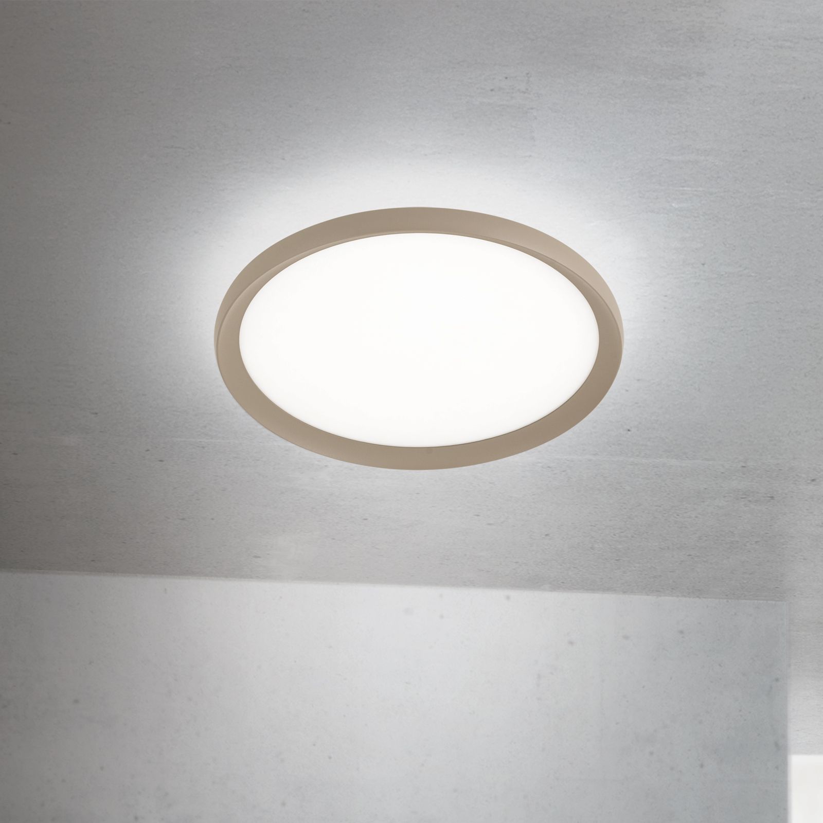 LED ceiling light KANT, Ø 40cm, khaki