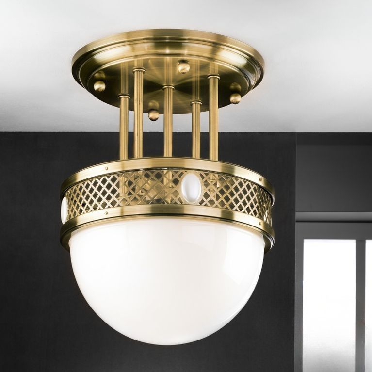 Suspended ceiling light ALT WIEN, shiny brass, 46cm