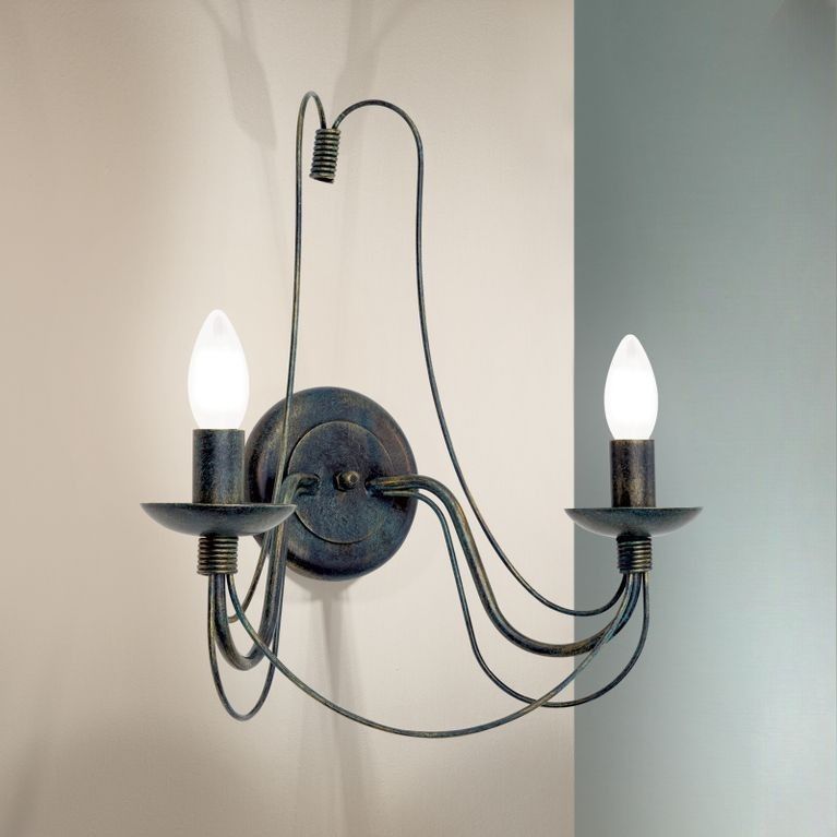 Wandeuchte VELA, 2-flammig, Antik