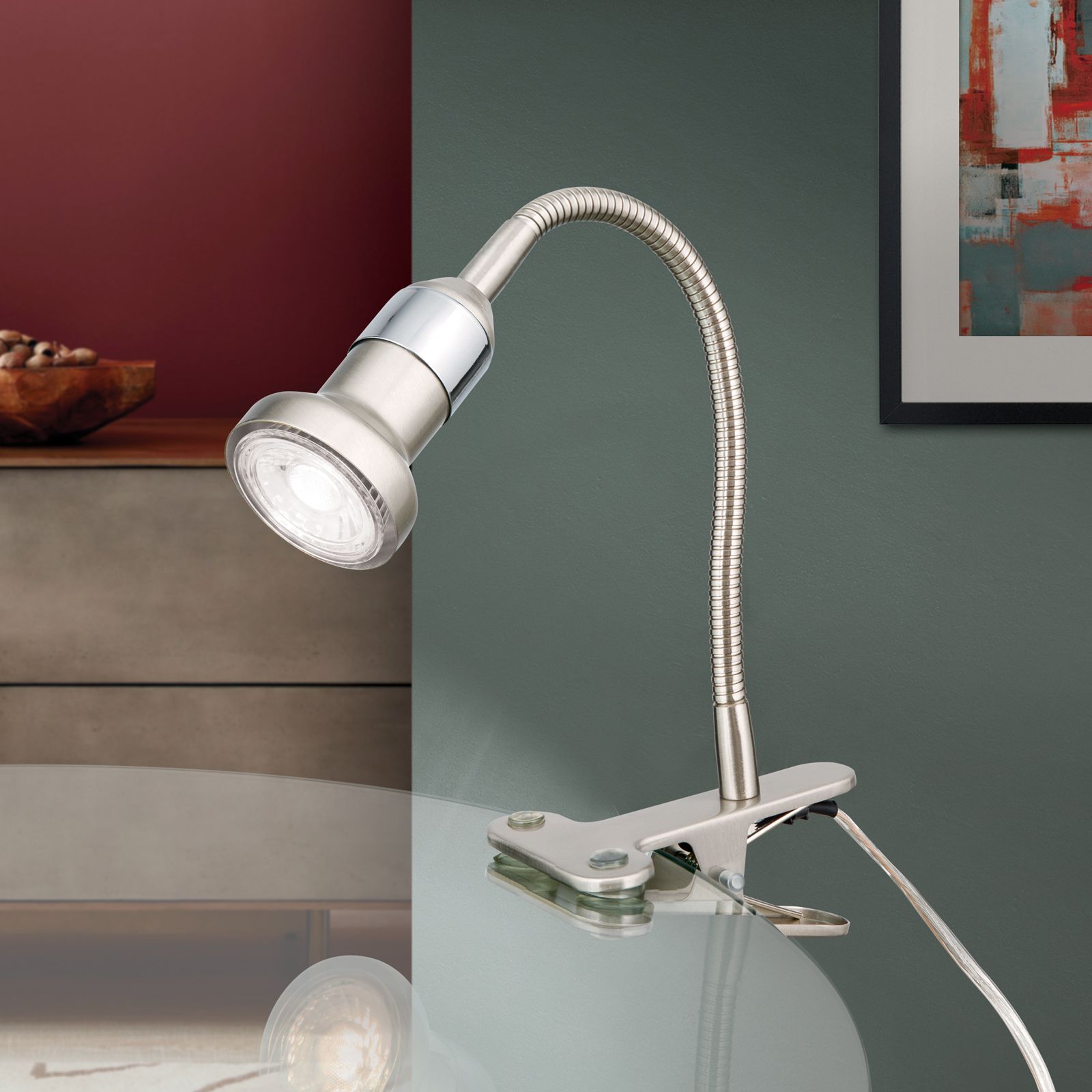 Klemmstrahler SEBA, 1-flammig, Satin