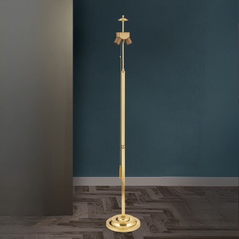 Stehlampe, Messing glänzend, ohne Schirm, 155,5 cm