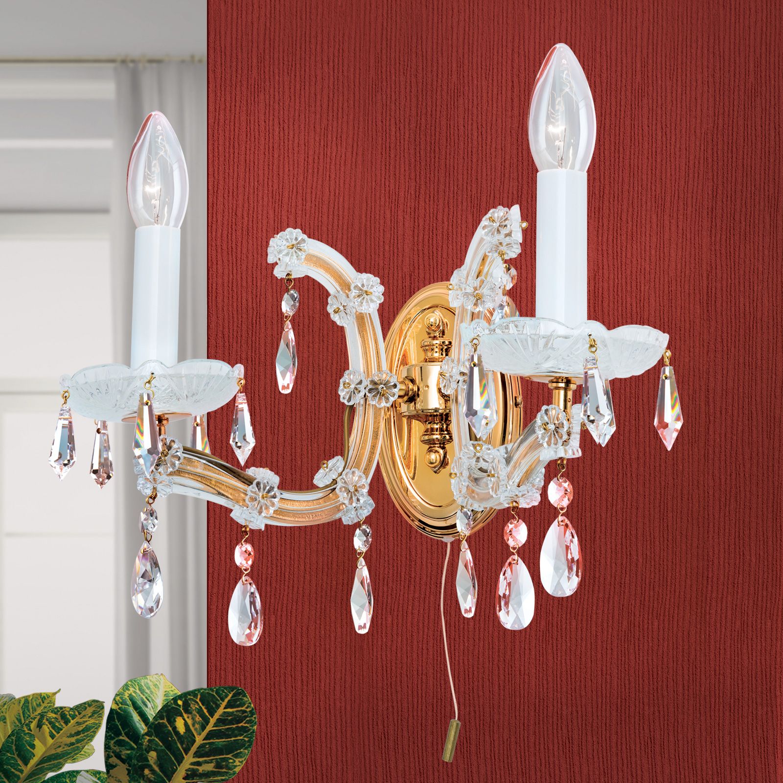 Wandleuchte MARIA THERESIA, 2-flammig, Gold