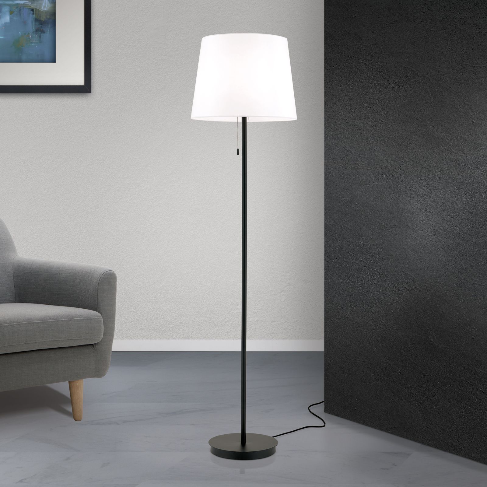 Floor lamp LUDWIG, black finish