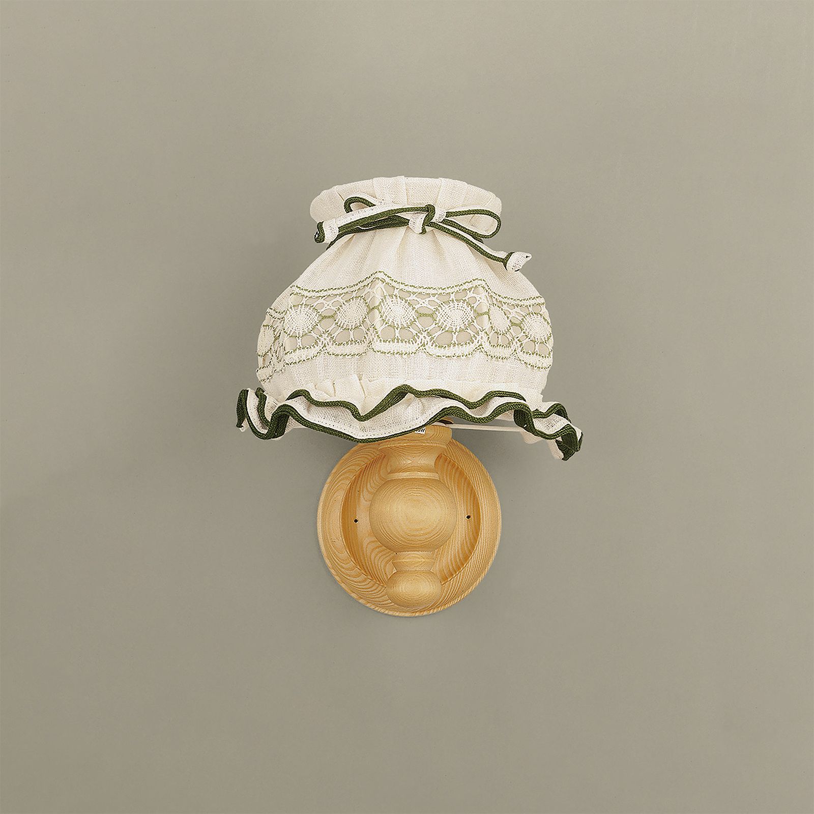 Wall light KITZ, with decorative green decorative ribbon