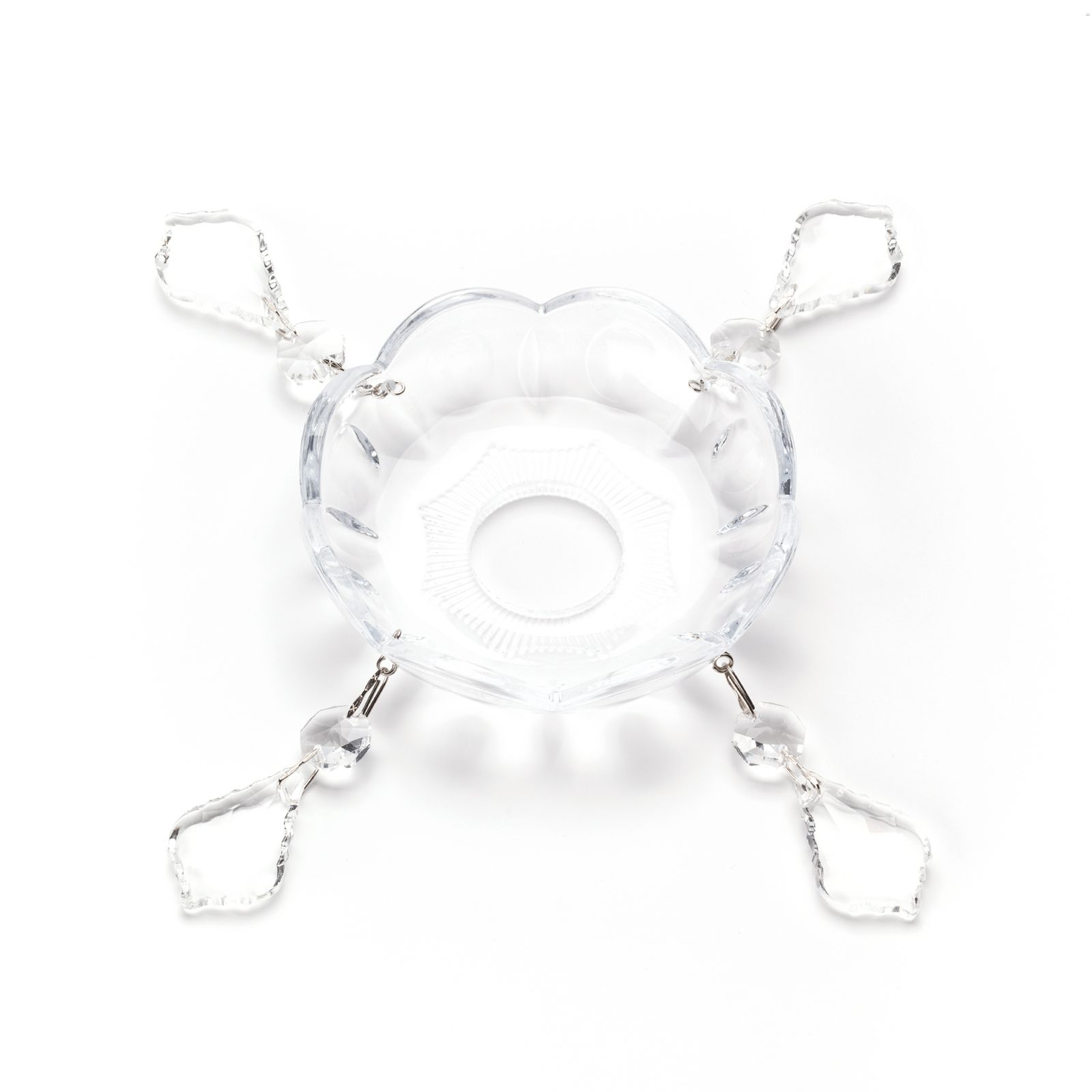 Glass bobeche 2391A with crystals, hole=31mm