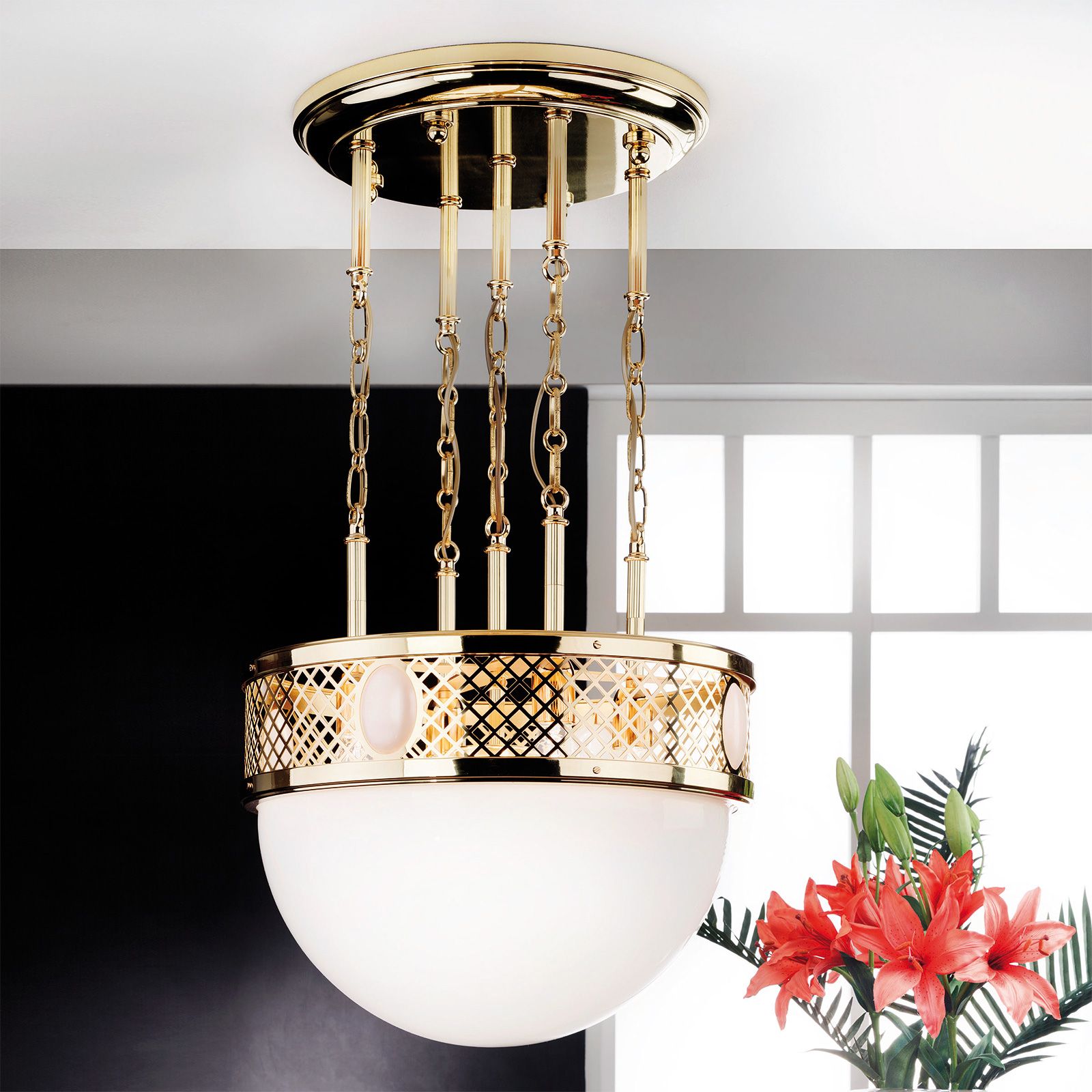 Hängeleuchte ALT WIEN, Messing glänzend, 53cm