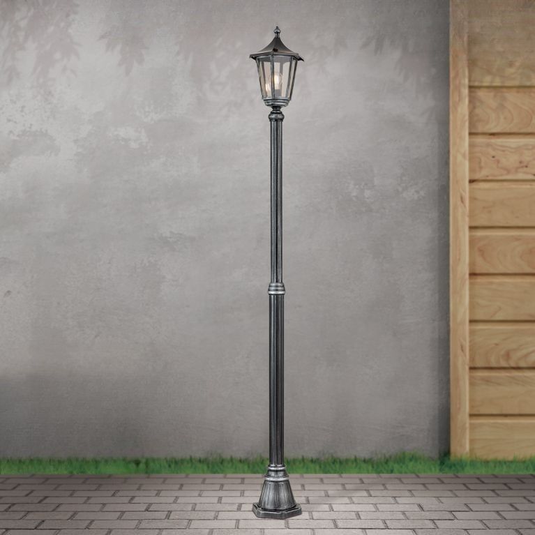 Außenleuchte HERMINE, Schwarz silber, H211cm