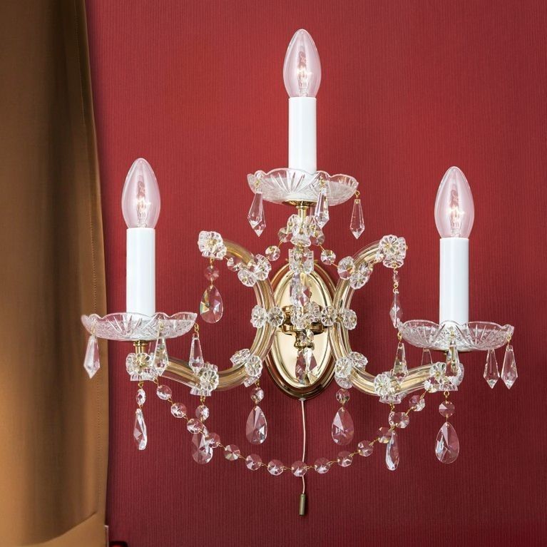 Wandleuchte MARIA THERESIA, 3-flammig, Gold
