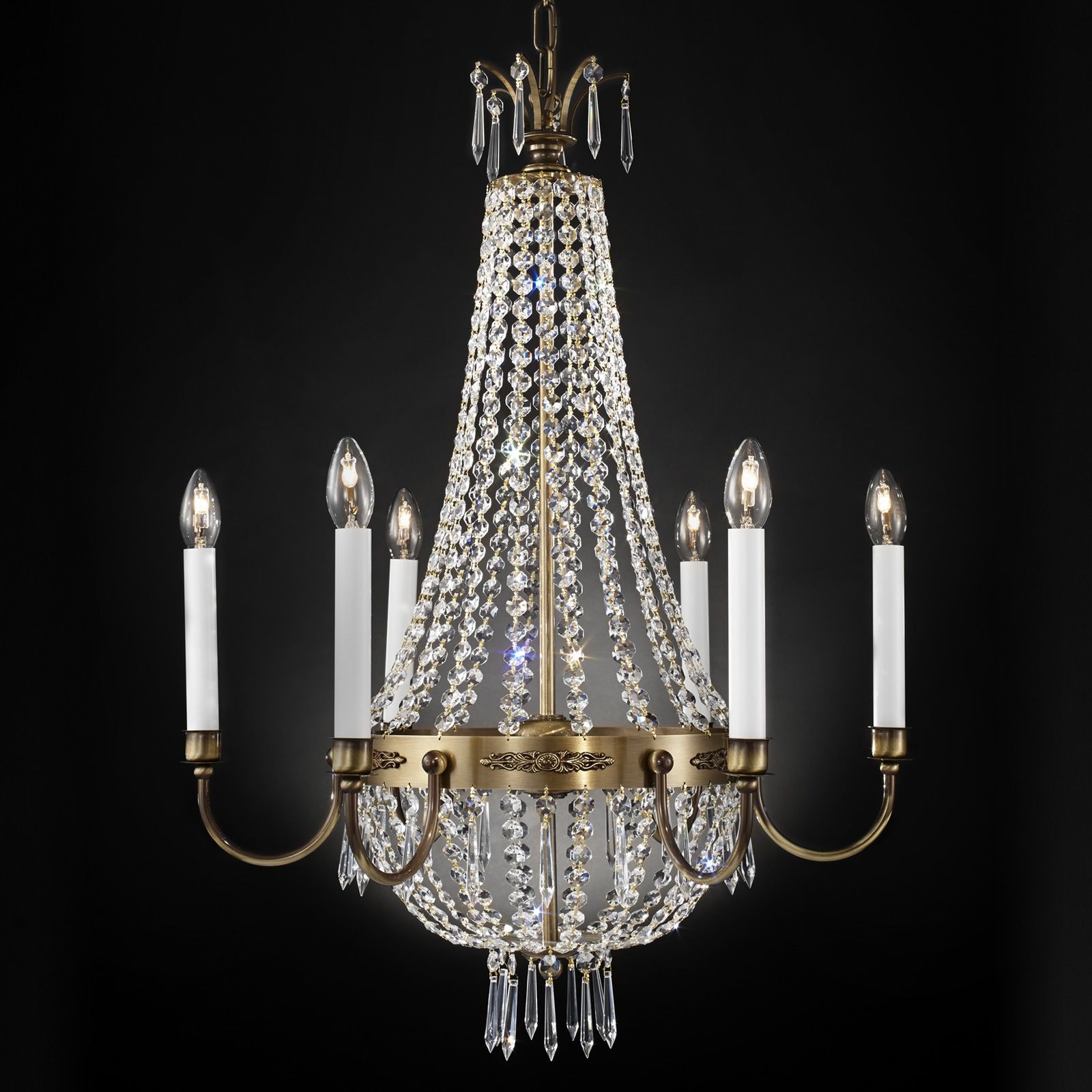 Kronleuchter EMPIRE CRYSTAL, patina, 62cm