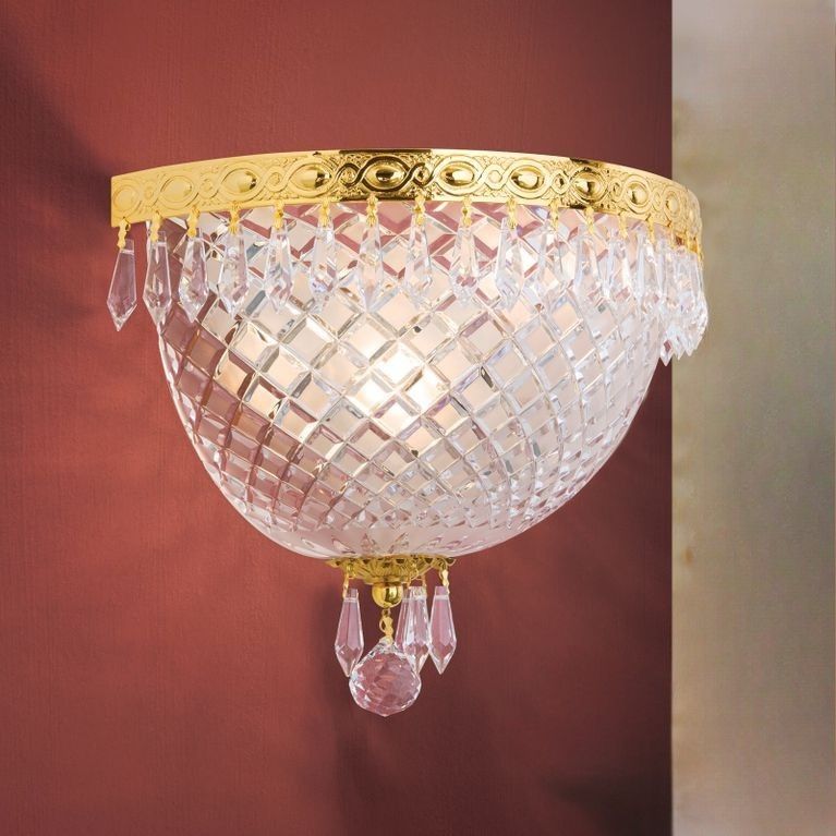 Wall light EMPIRE CRYSTAL, 2-flames, gold