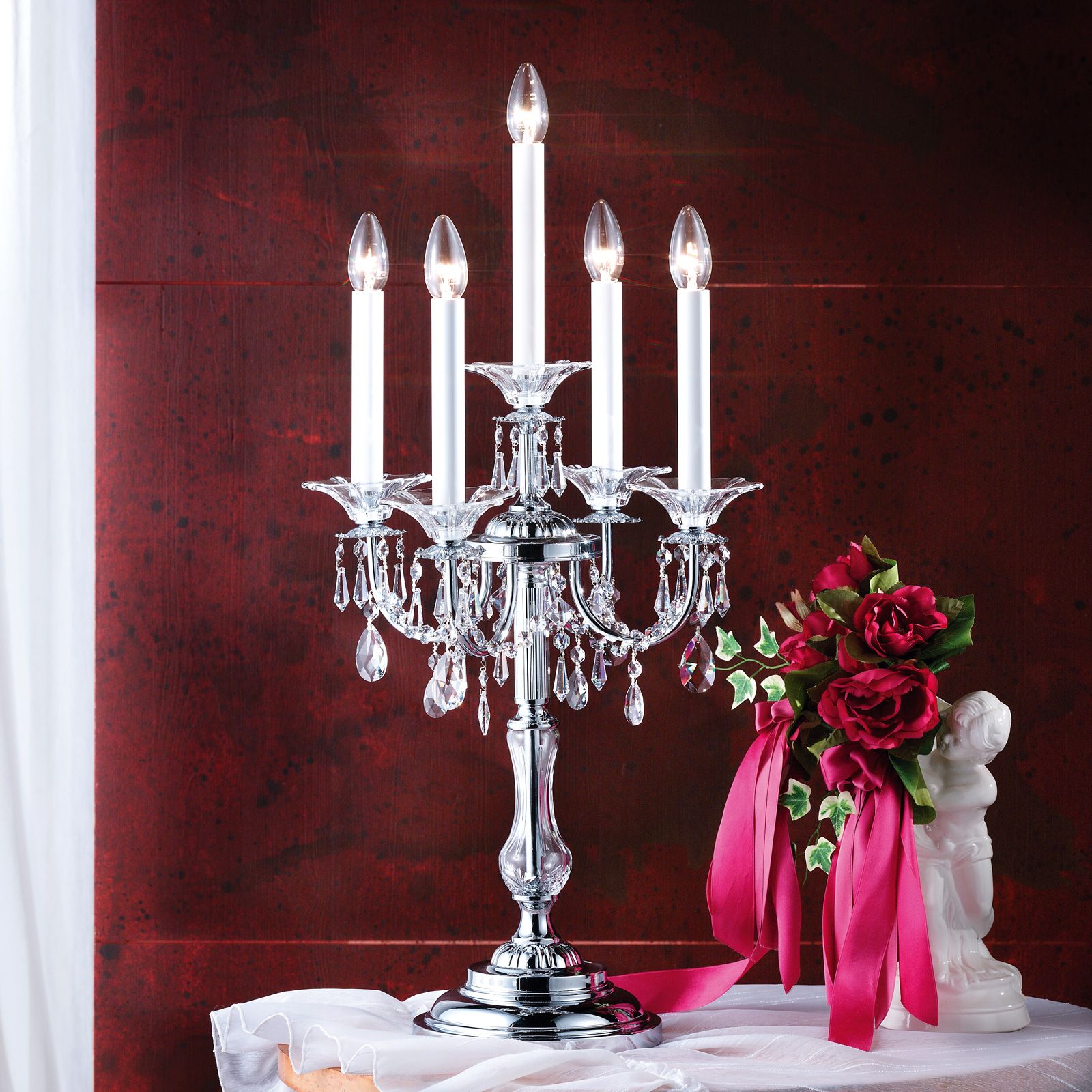 Table lamp KATHARINA, 5-flames, chrome