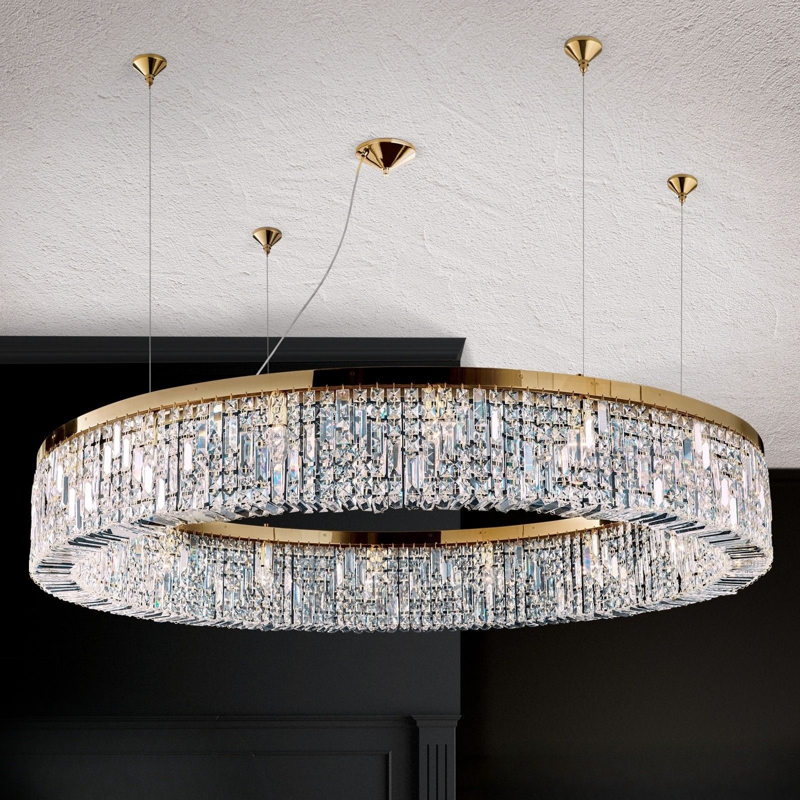 RING chandelier, 140cm, 24K gold plated