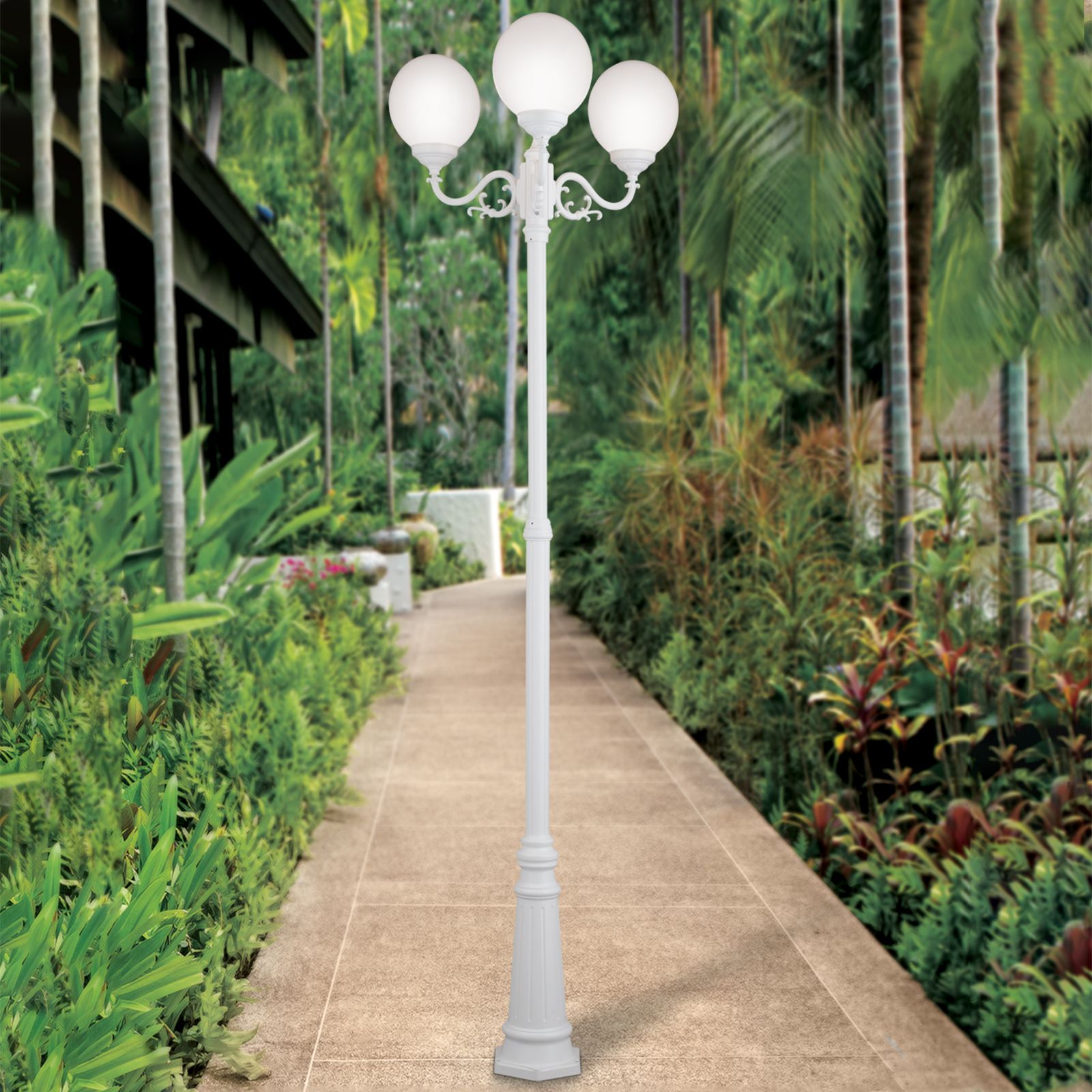 Outdoor lamp REIKA, white, H256cm