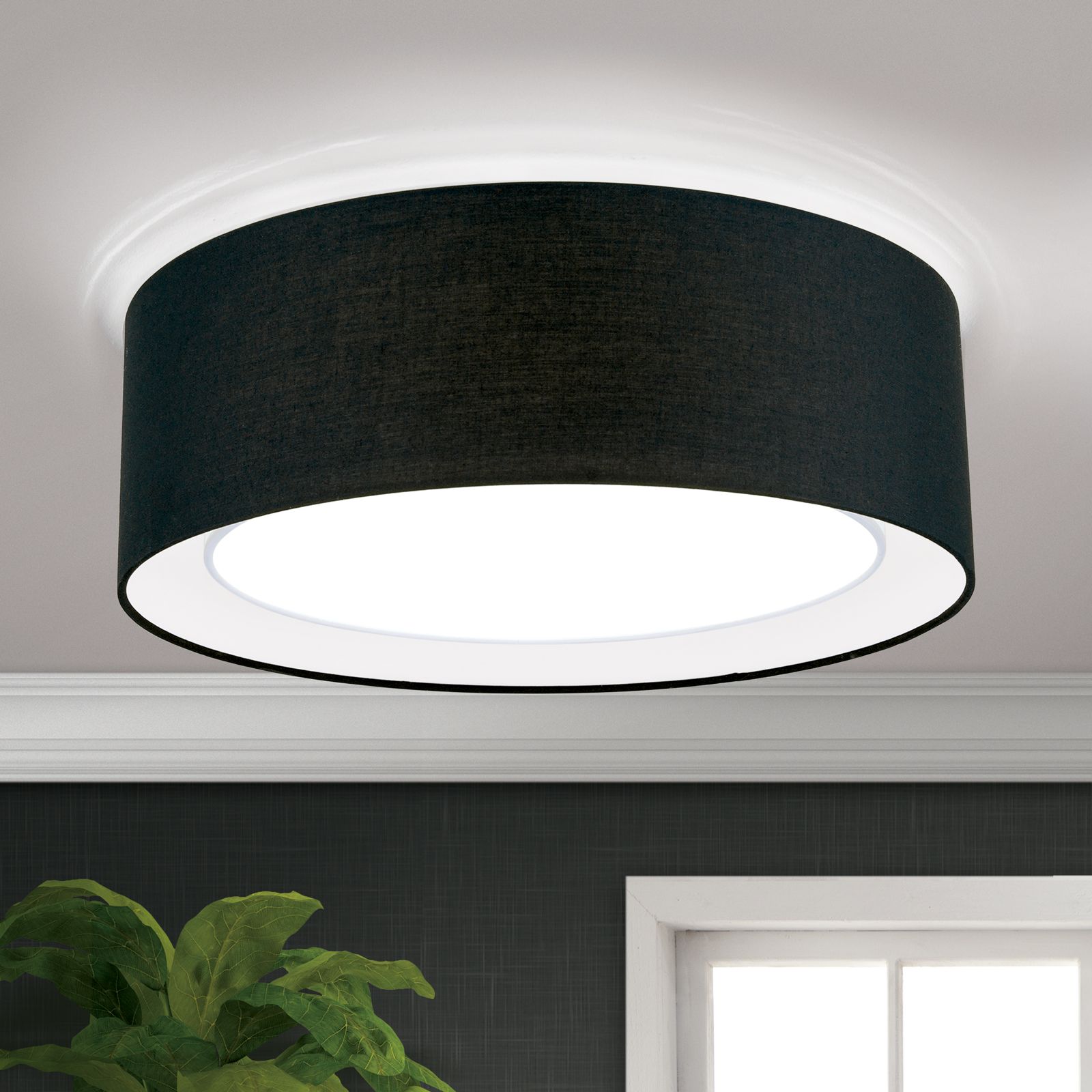 MARS ceiling light with black shade