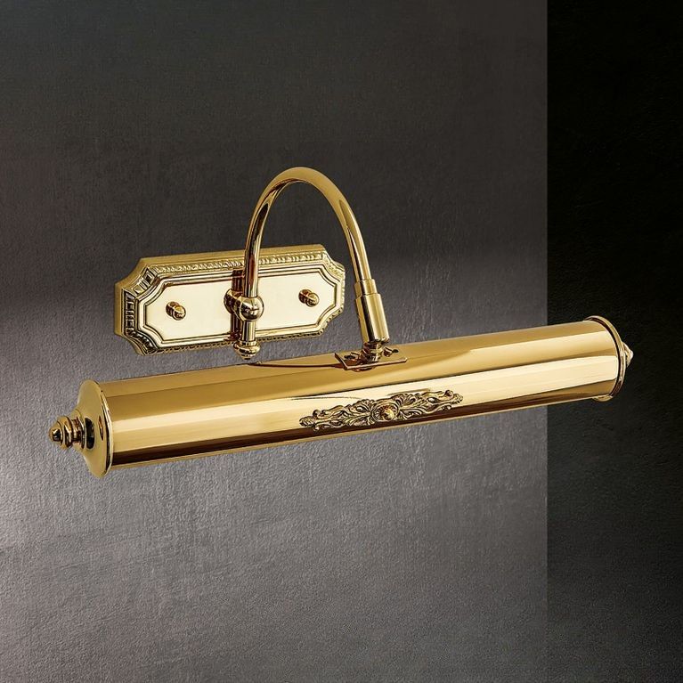 BILDERLEUCHTE, 2-flames, gold, with decorative elements