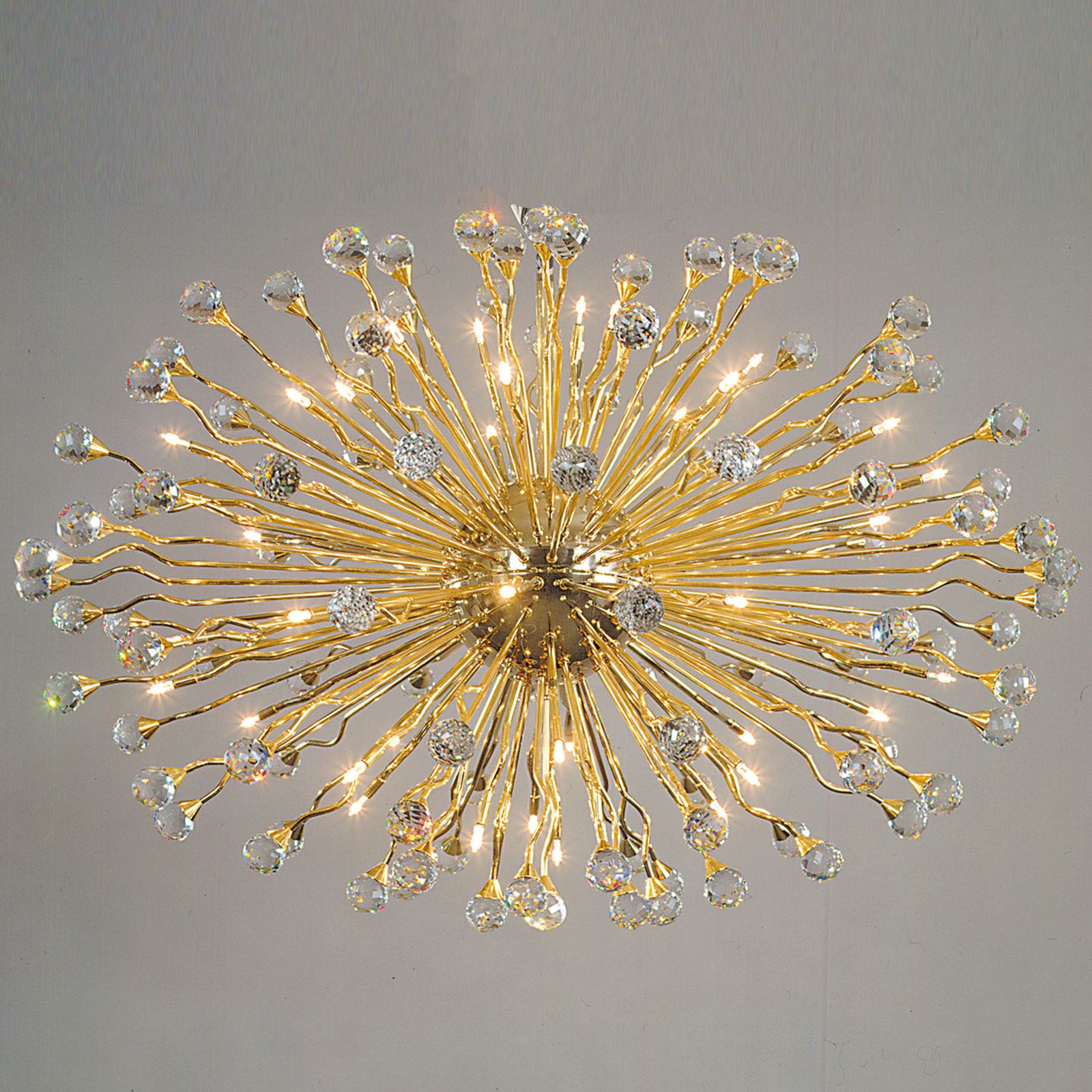 Oval Chandelier GALAXY, 42 lamps, 24K gold plated