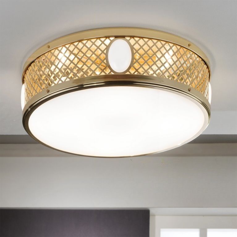 Round ceiling light ALT WIEN, shiny brass, 53cm