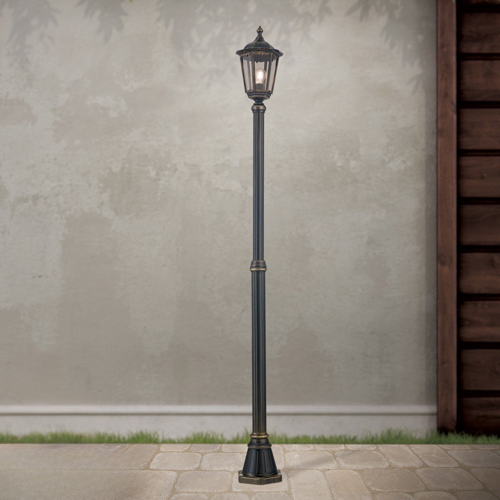 Venkovní svítidlo PUCHBERG, černé zlato, V211cm