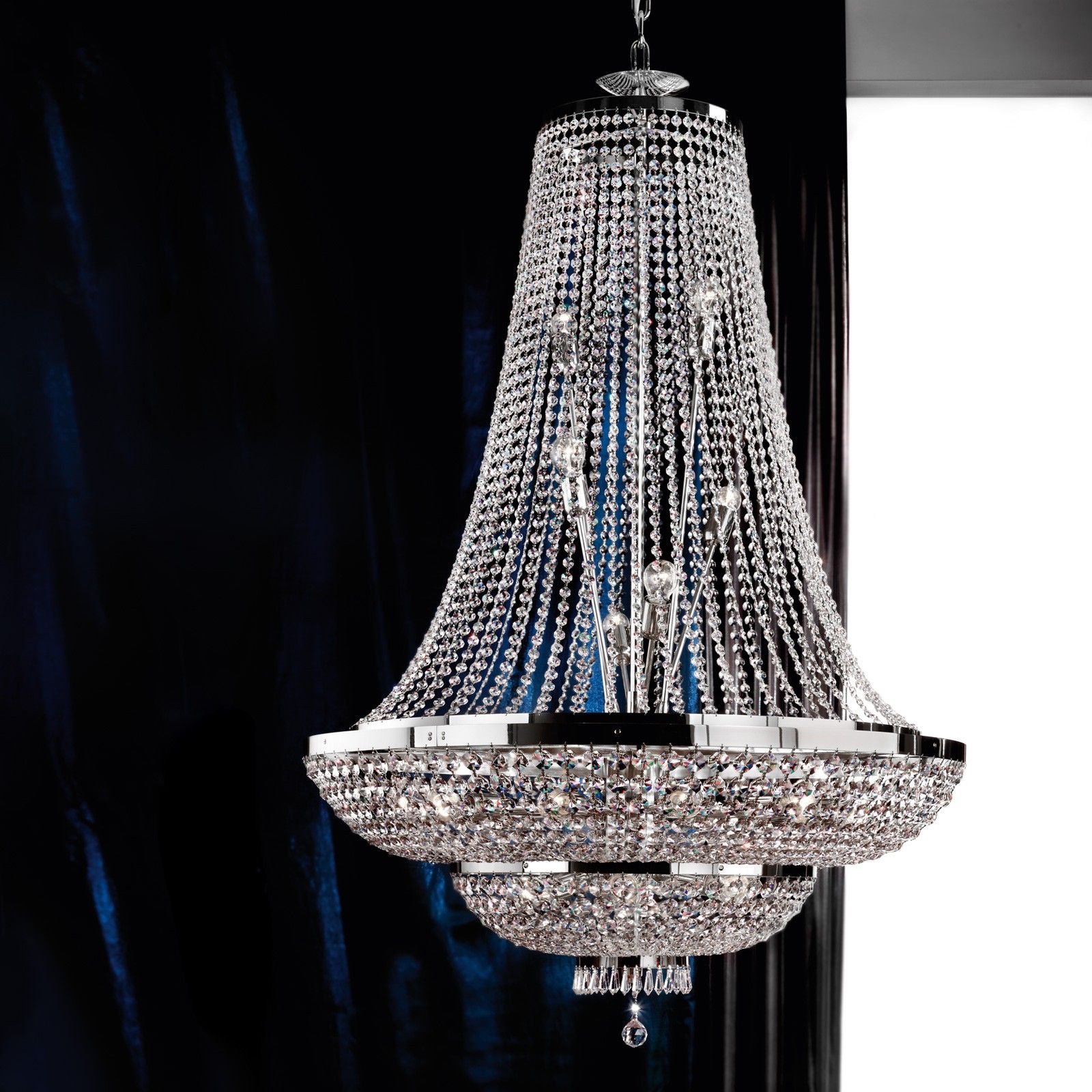 Chandelier SHERATON, 24-flames, chrome, 105 cm
