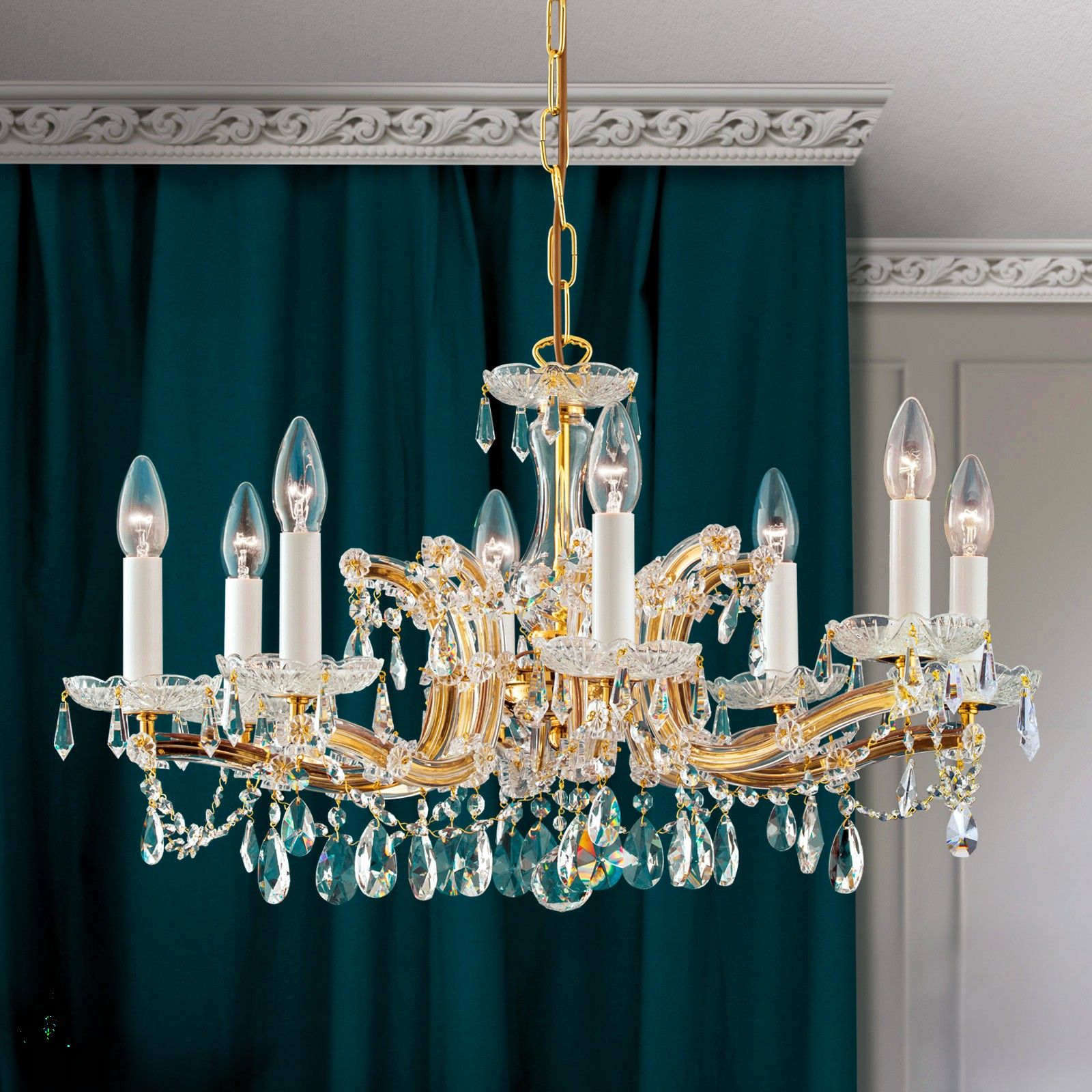 Luster MARIA THERESIA, 8-flammig, gold