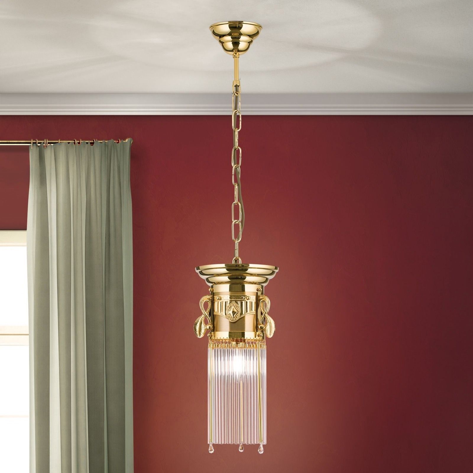 Hängeleuchte ADELE, Gold, mit Stäbchen, 17cm