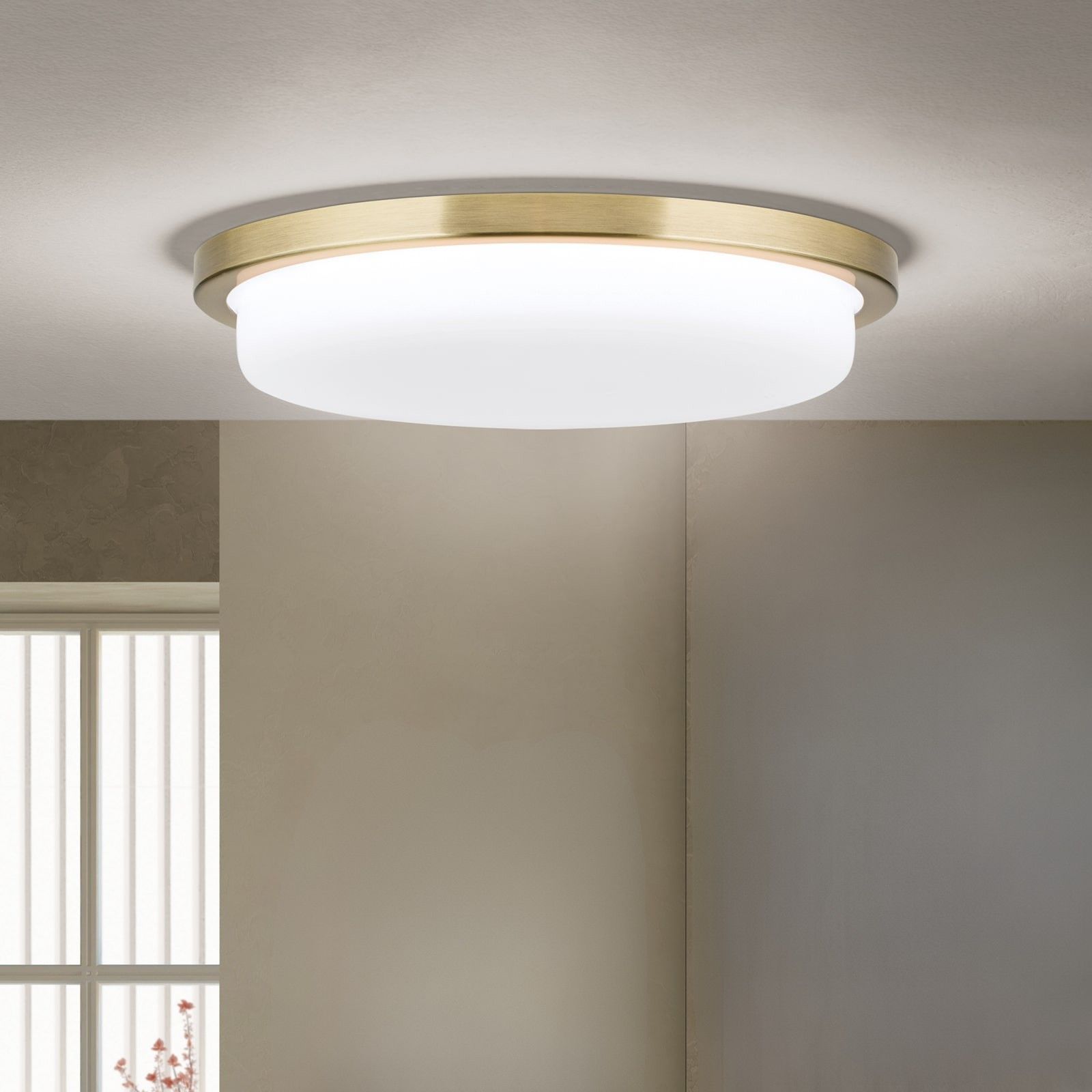LEROX LED Ceiling Light, antique brass finish, Ø 30cm