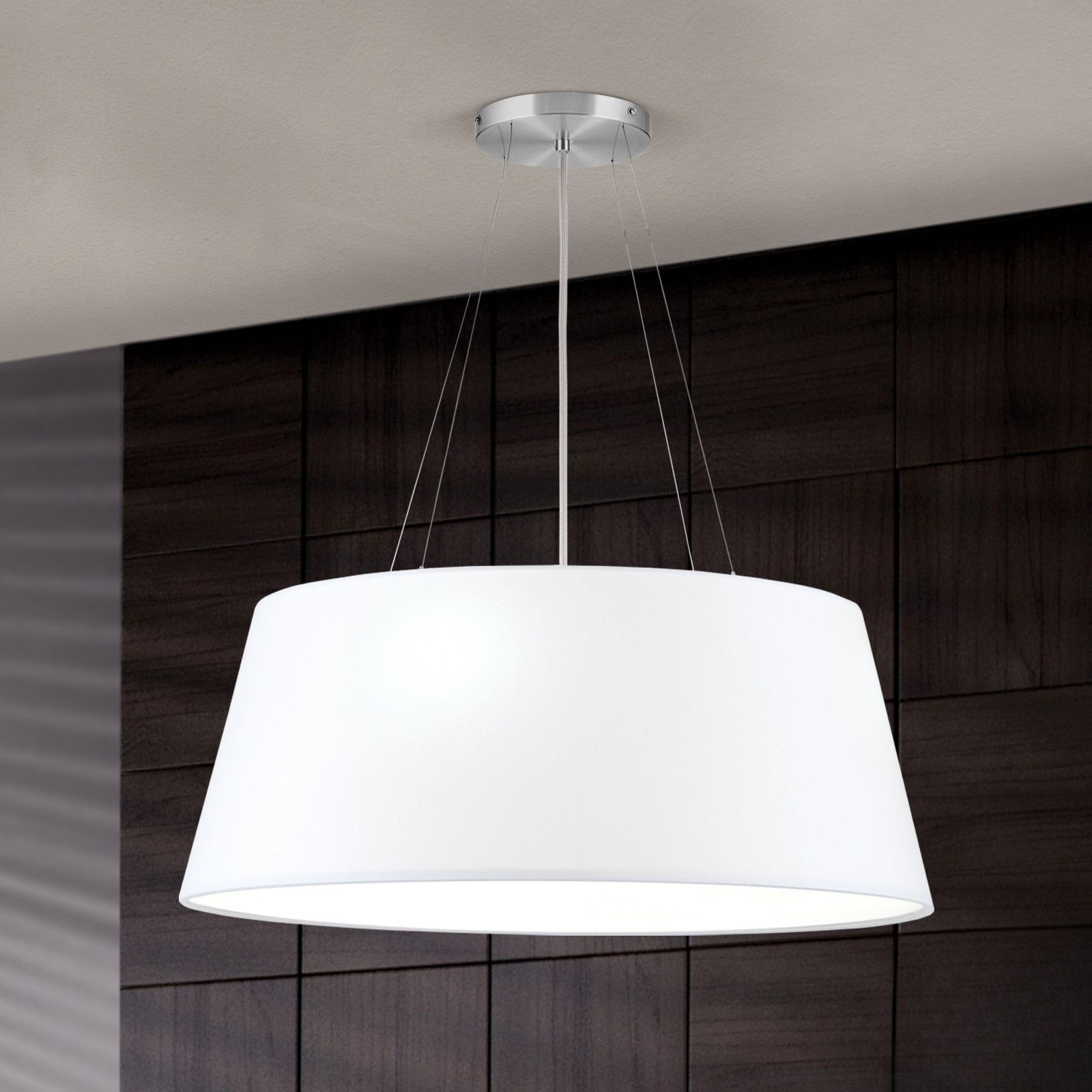 Hängeleuchte SHADE, Satin, mit konischem, weißem Schirm,  Ø 70cm
