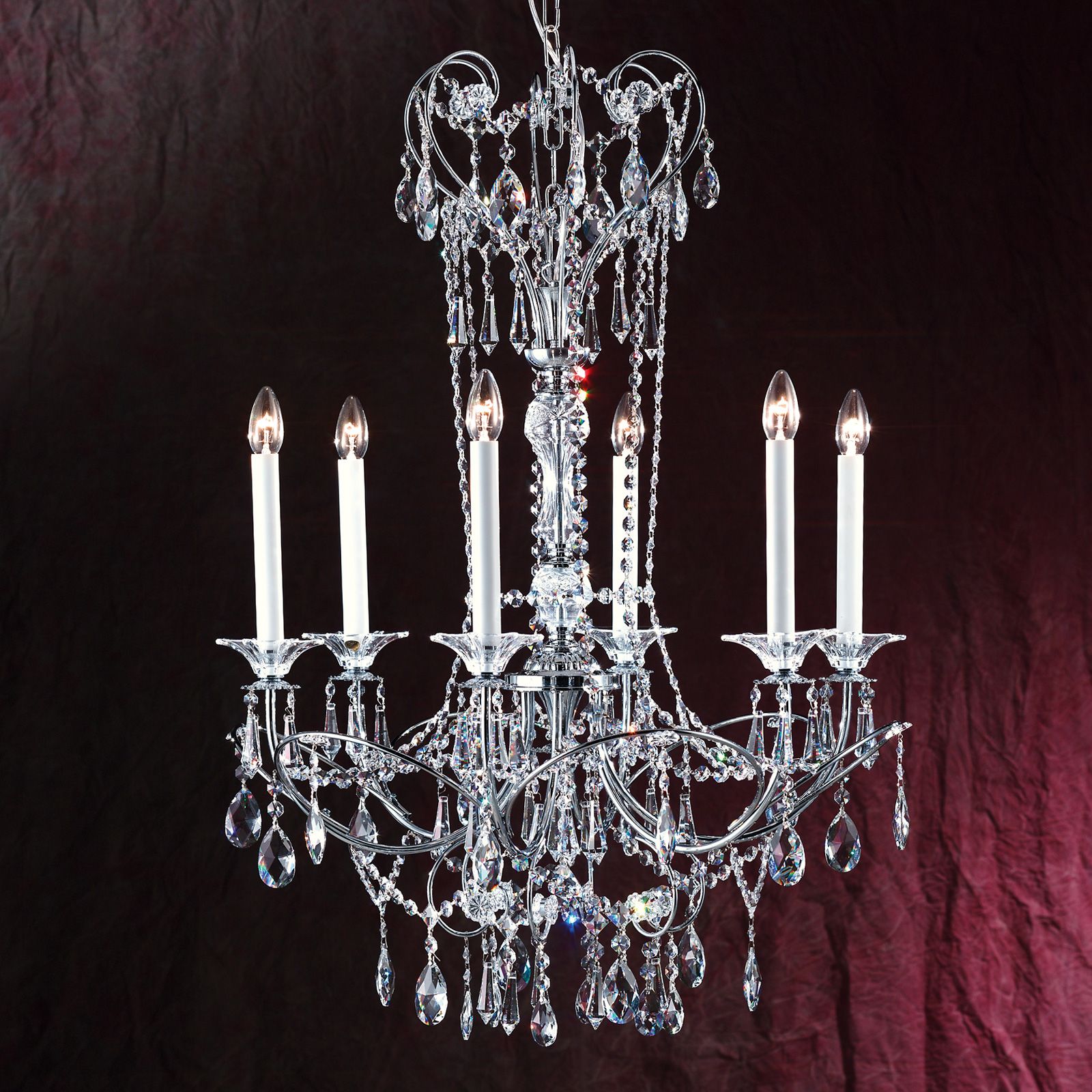 Luster KATHARINA, 6-flammig, Chrom, 75cm