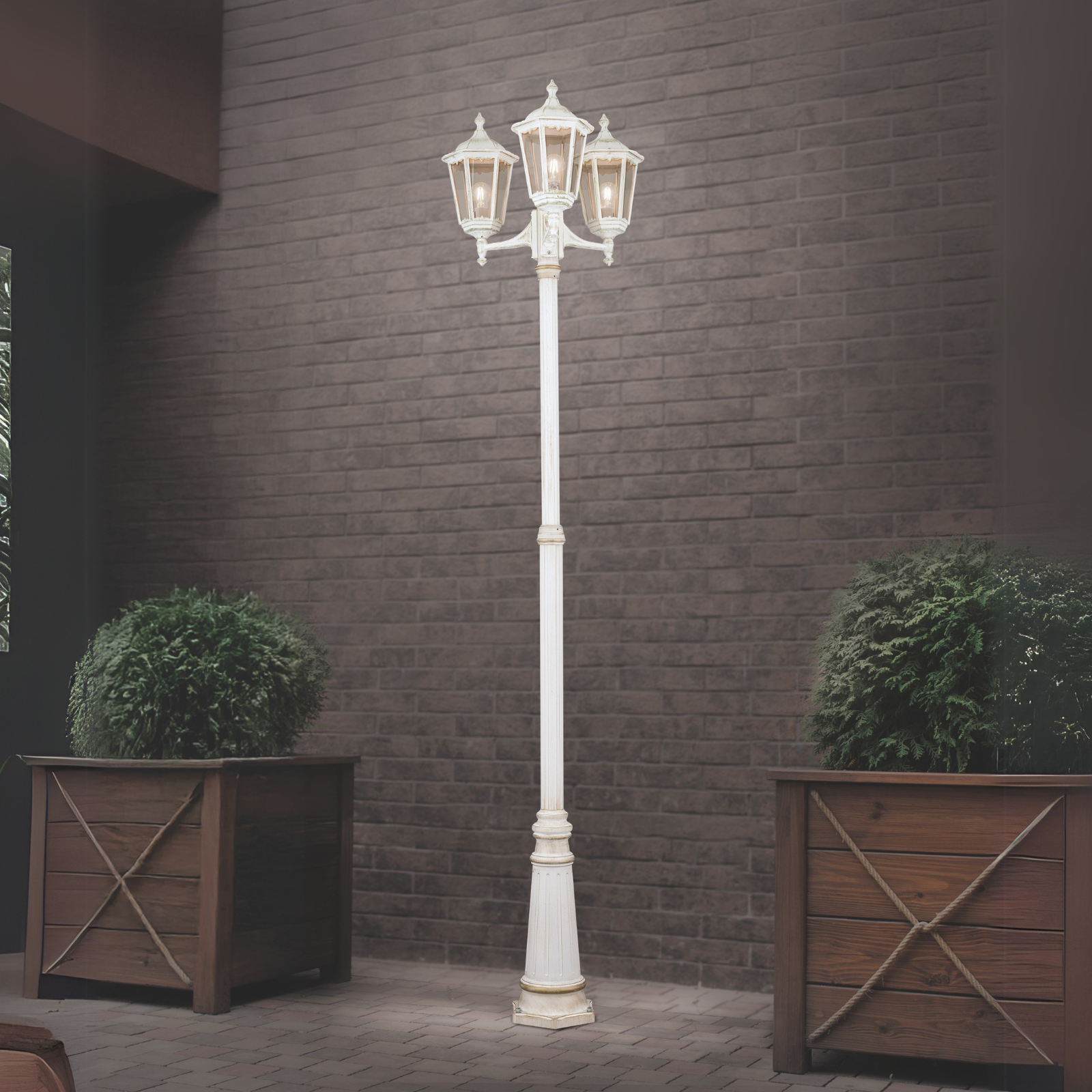 Venkovní svítidlo PUCHBERG, bílé zlato, V255cm