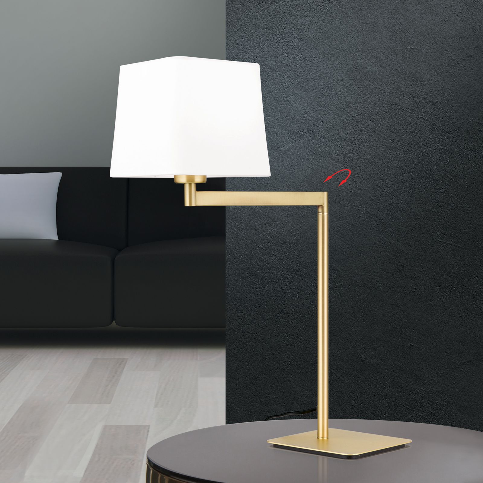 lamp CARTLON, brass matt, swivel-mounted