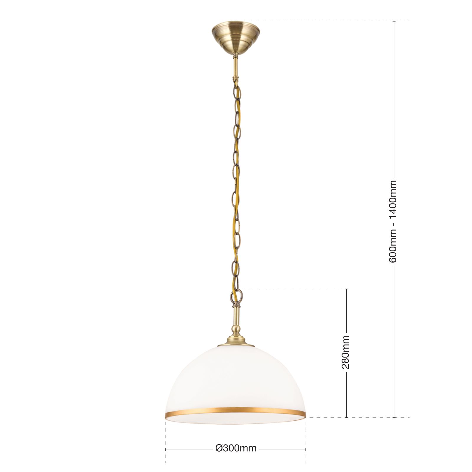 Pendant lamp OLD LAMP with chain suspension, single lamp