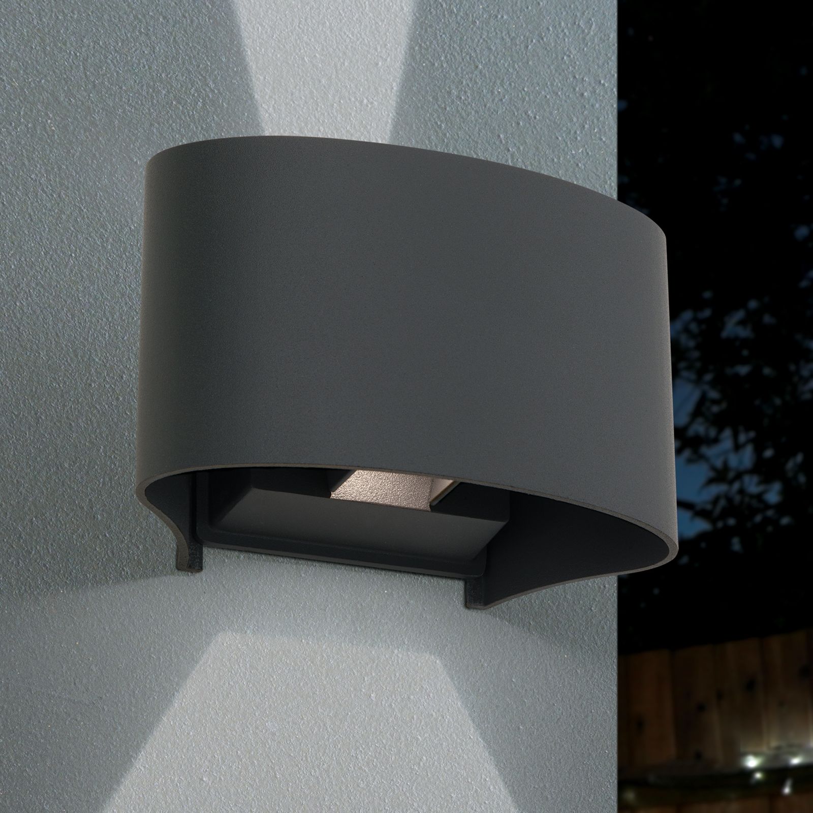 LED outdoor lamp GRETA, anthracite, 2-lamps