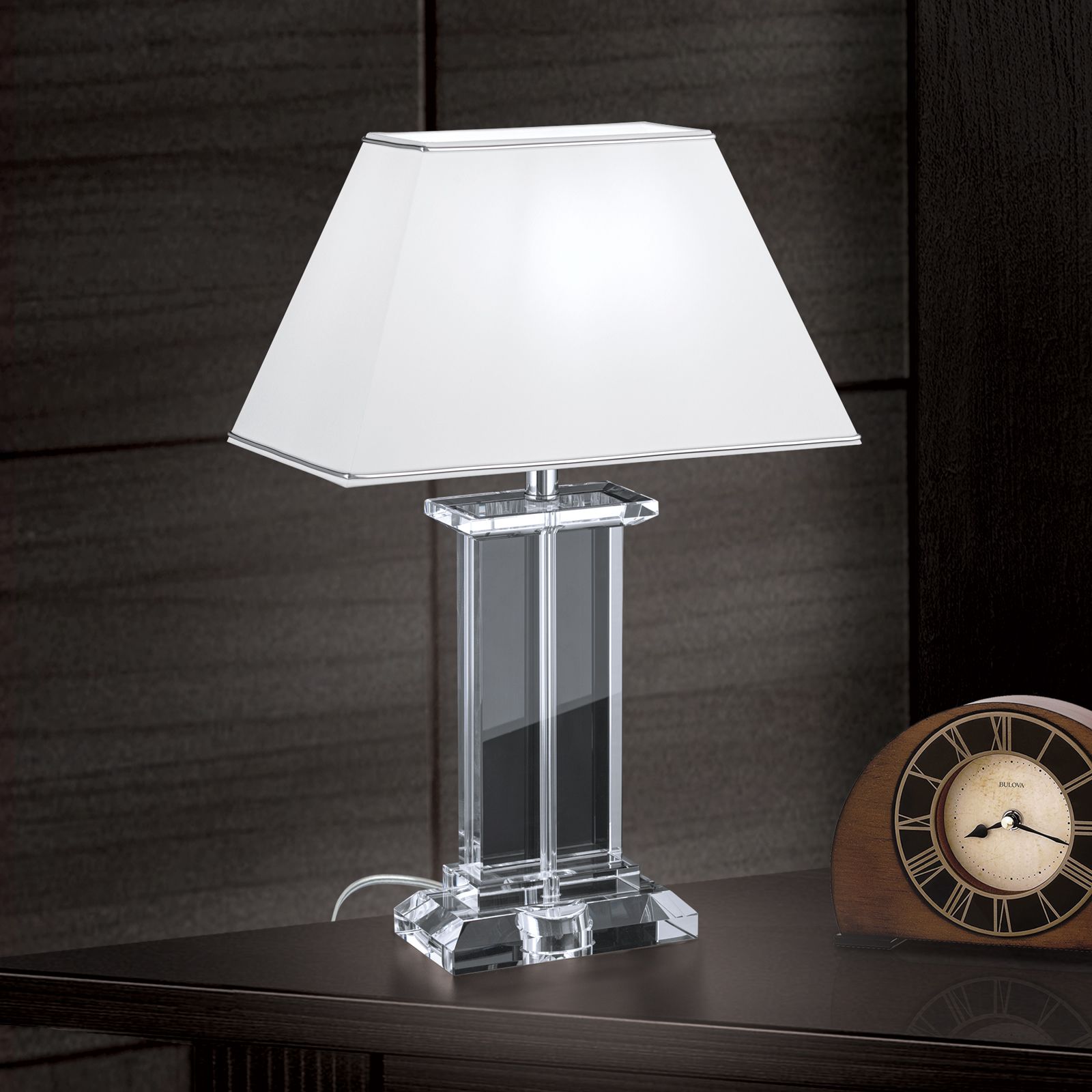 Smart table lamp brass with green glass incl. WiFi P45 - Banker
