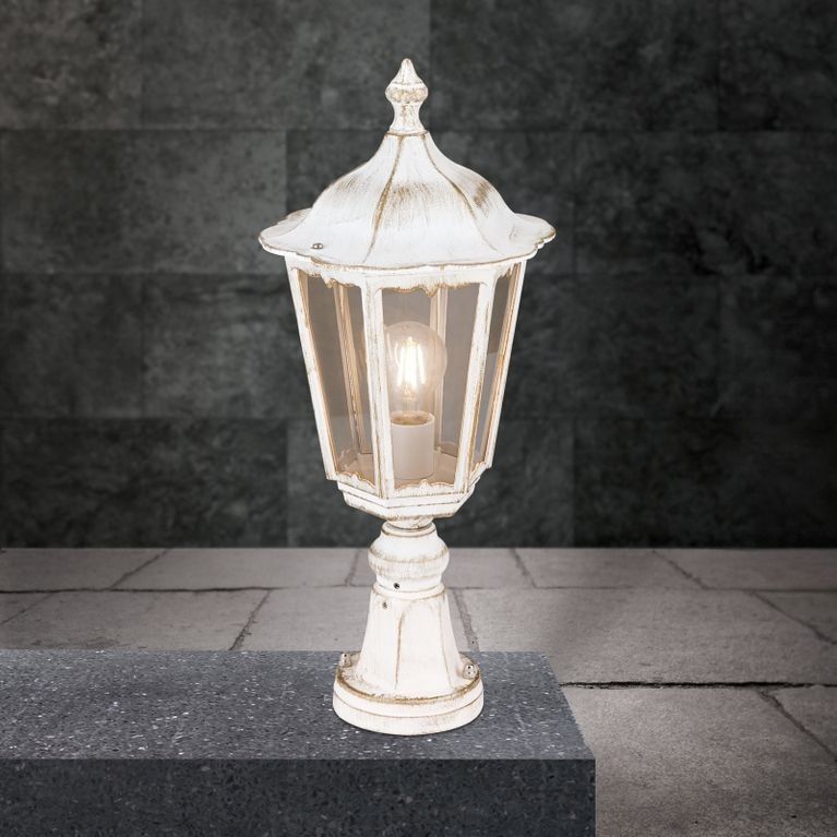 Außenleuchte PUCHBERG, Weiß-Gold, H53cm