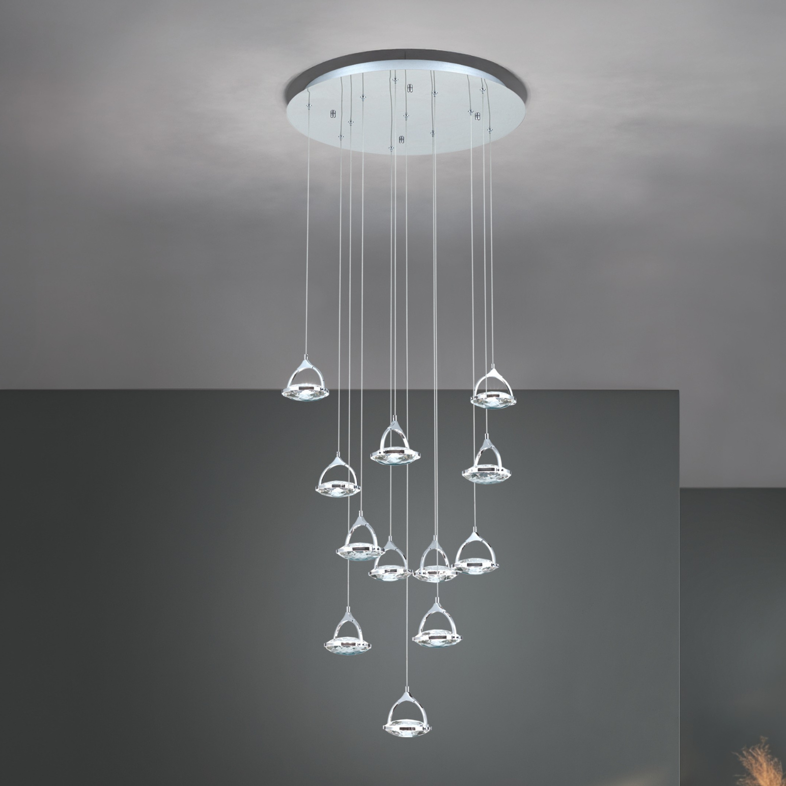 LED Deckenleuchte MOON, 12-flammig, Chrom