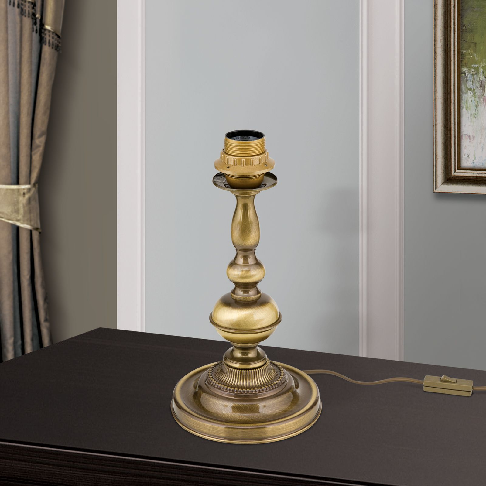 Table lamp base FLÄMISCH, patina, without shade, height 30 cm