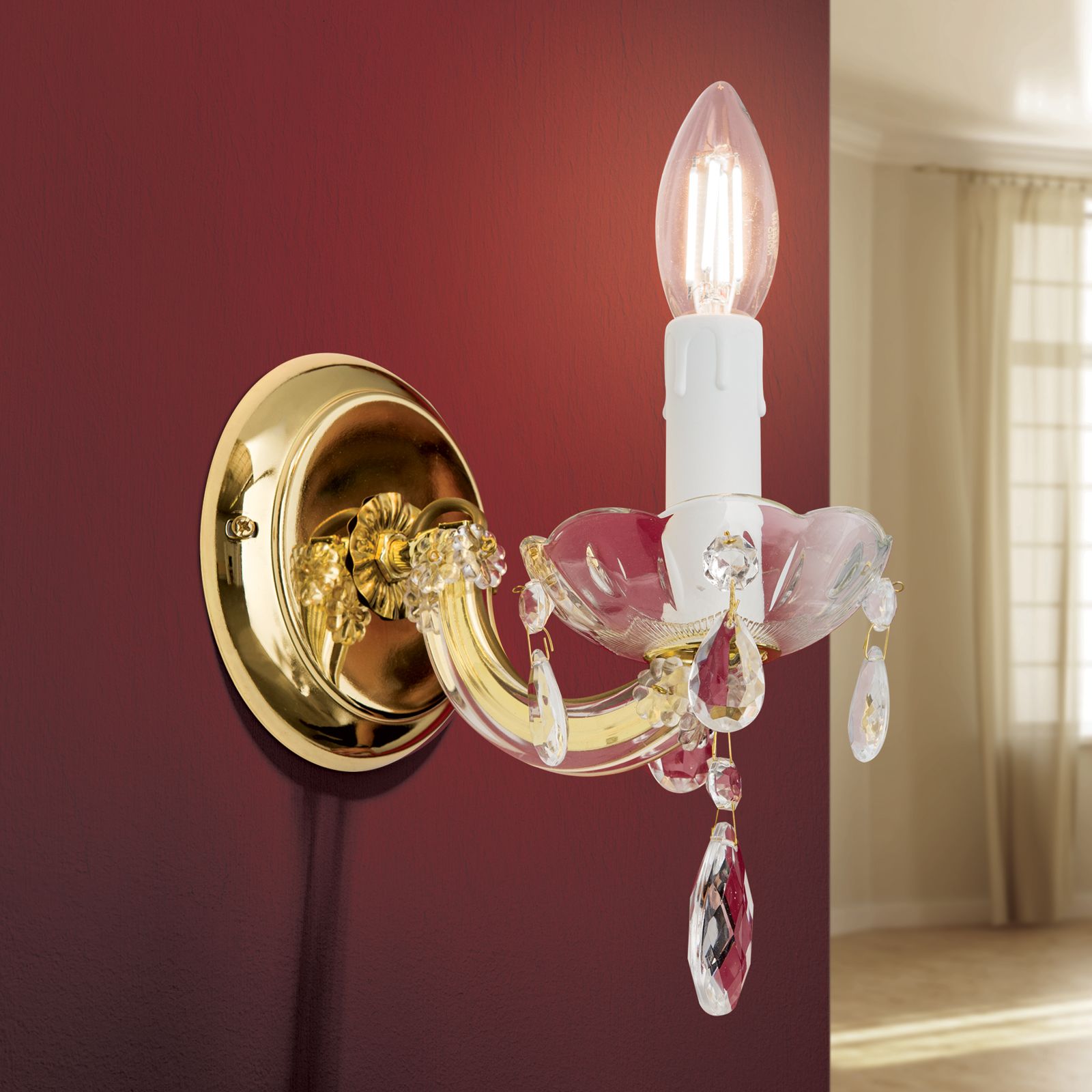 Wandleuchte MARIE CLAIRE, 1-flammig, Gold