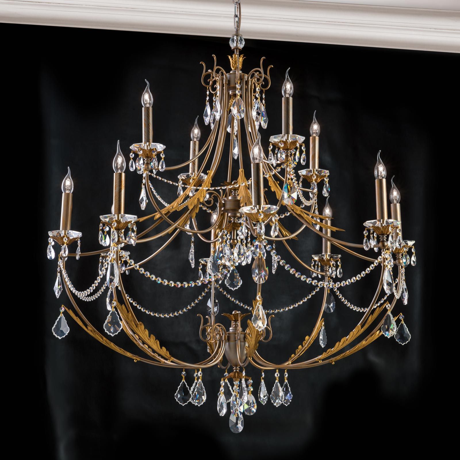 Luster MIRAMARE, 12-flammig, Silbergold