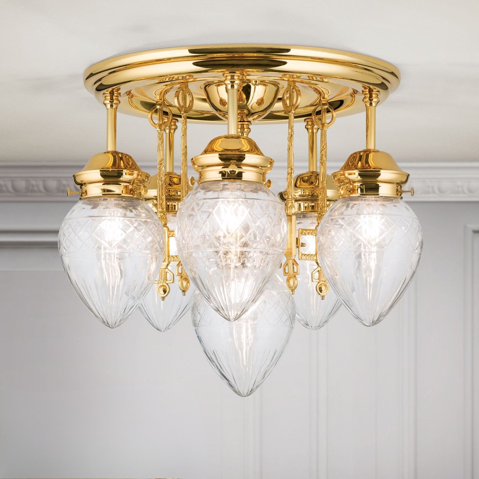 Stropní lustr BUDAPEST, 6-plamenný, zlatý