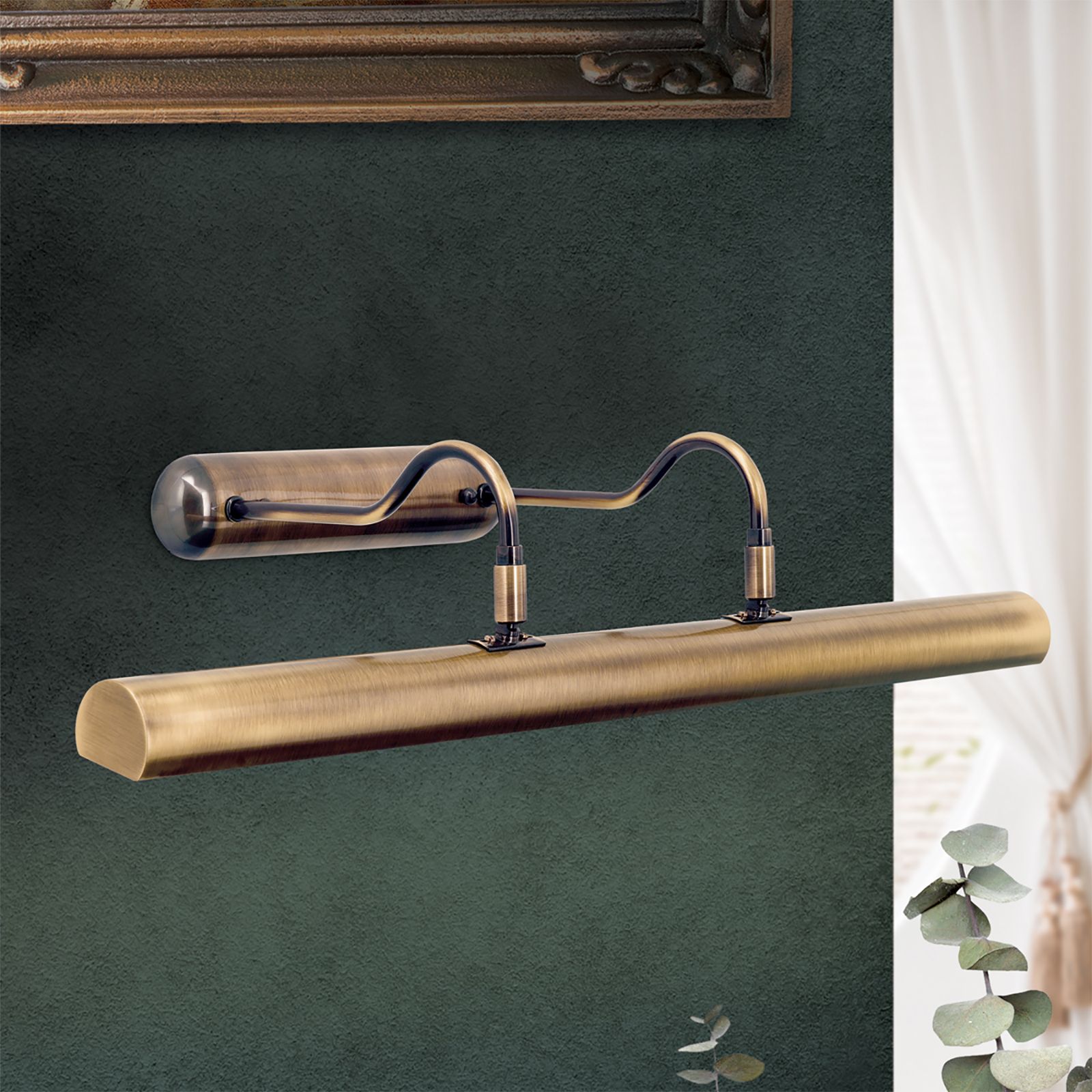 BILDERLEUCHTE, 3-flammig, Patina