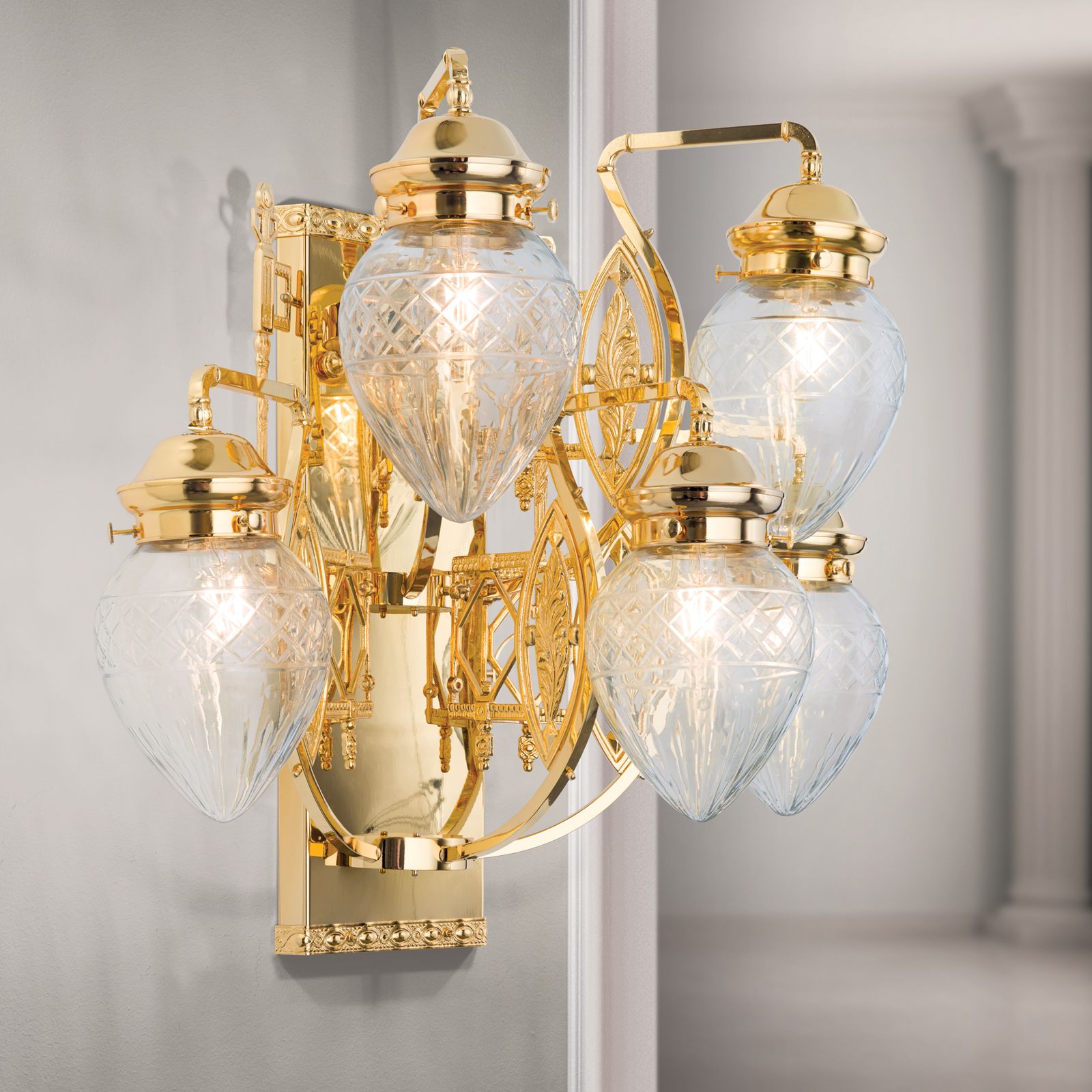 Wandleuchte BUDAPEST, 5-flammig, Gold