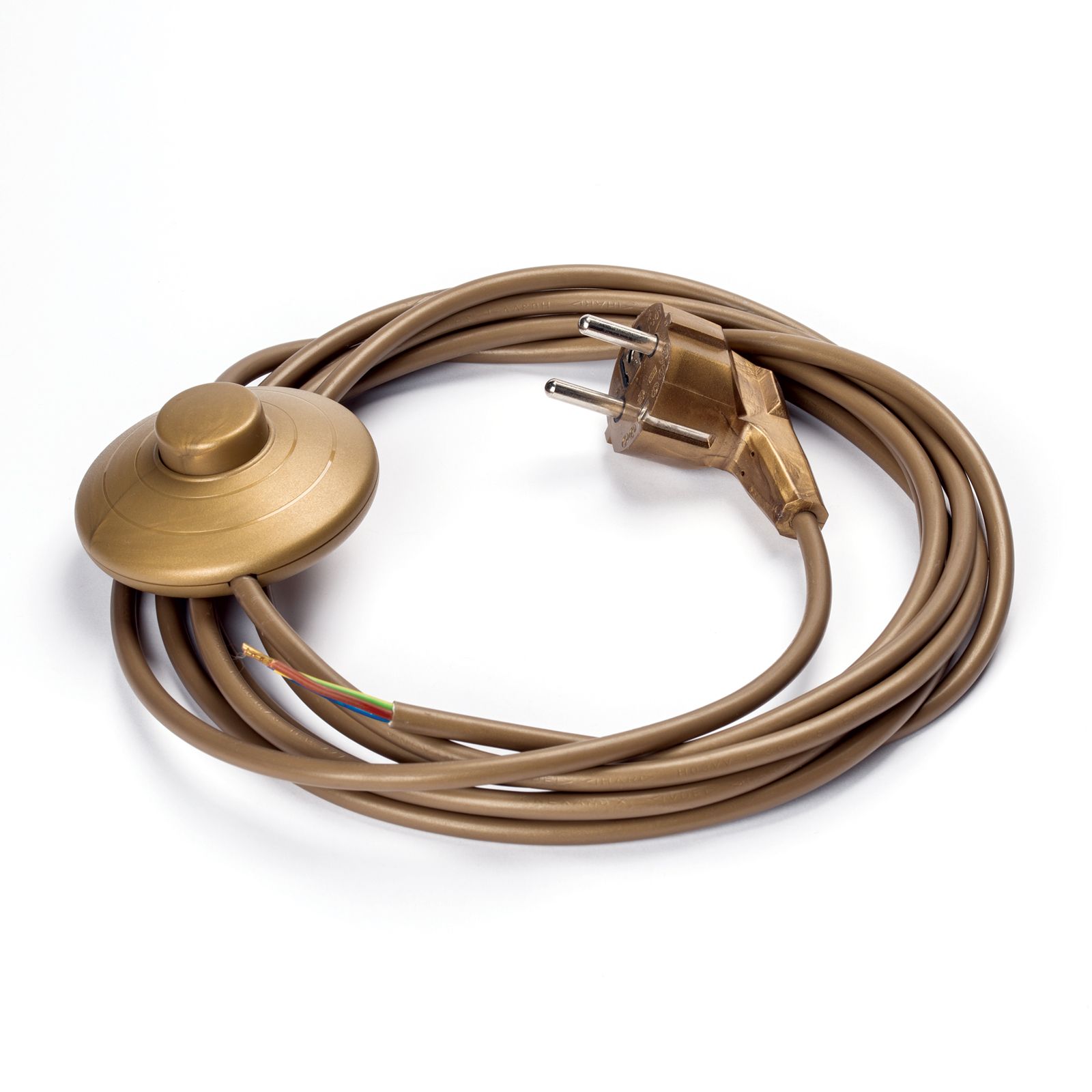 Power cord foot pedal switch 300/30cm, Schuko, gold