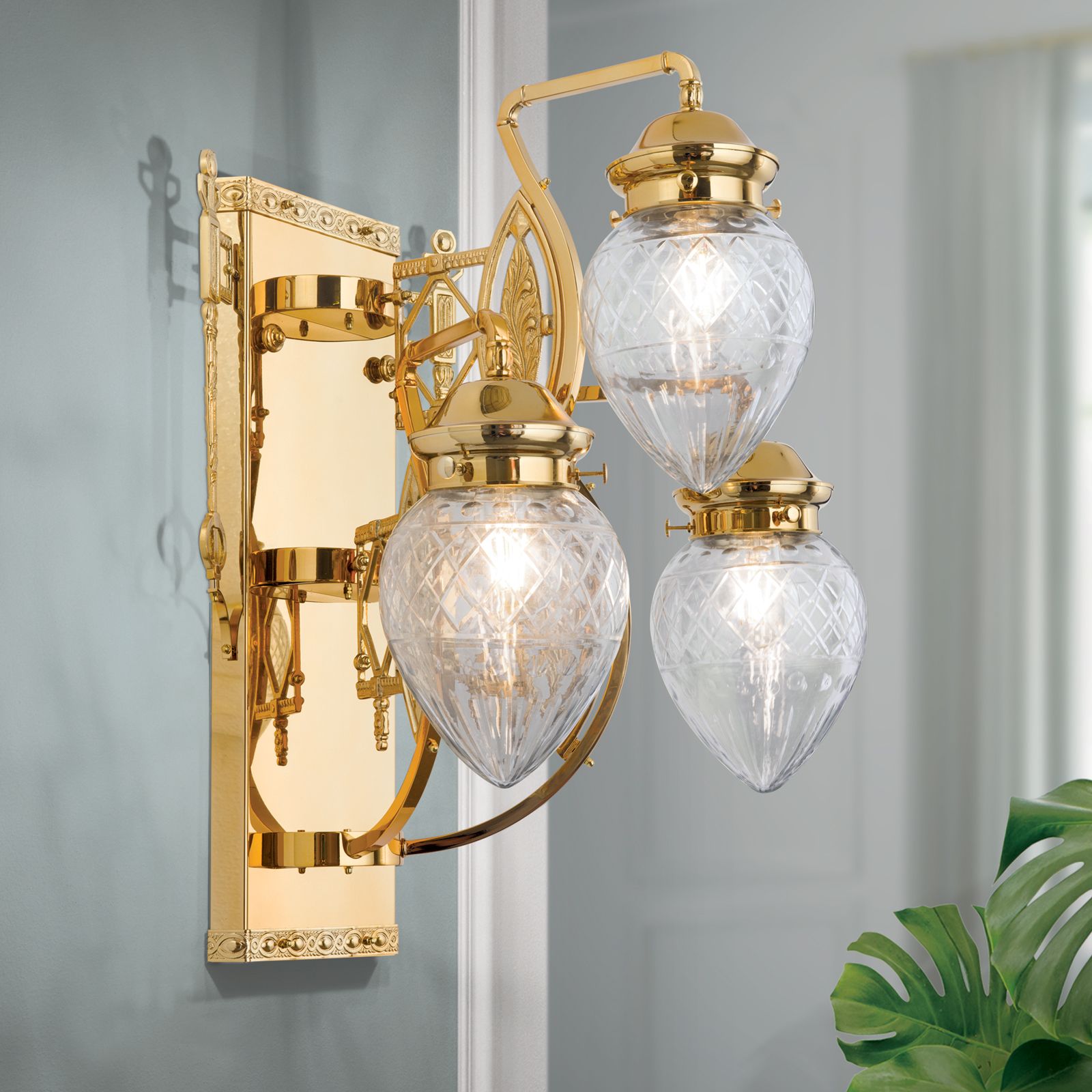 Wandleuchte BUDAPEST, 3-flammig, Gold