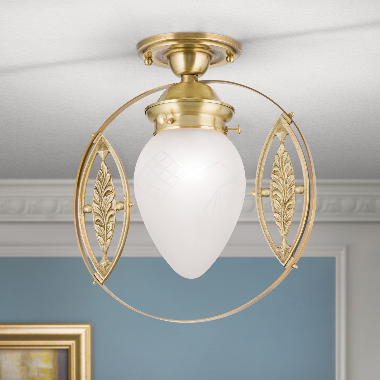 Ceiling light BUDAPEST, 1-flame, bronze, 25cm