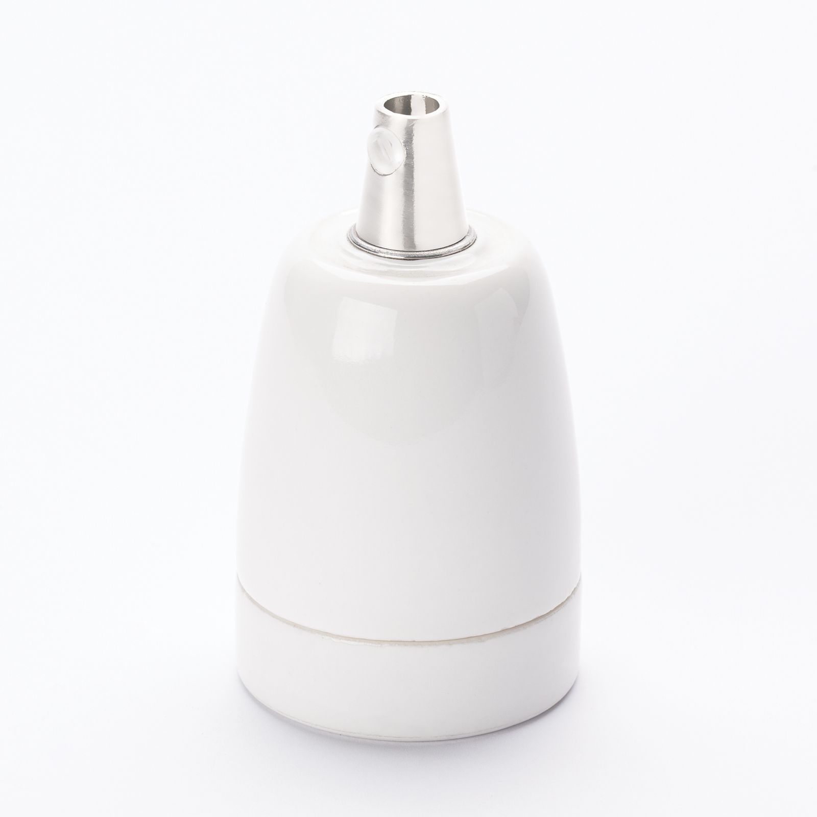 Lamp holder E27, thread M10x1, 64mm, white