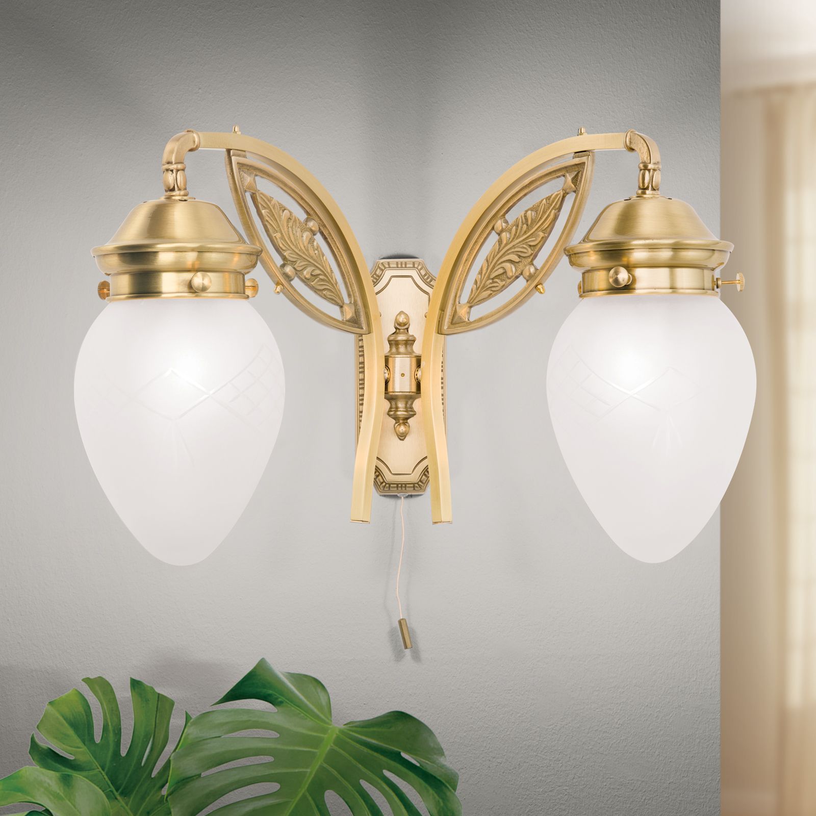 Wall light BUDAPEST, 2-flames, bronze